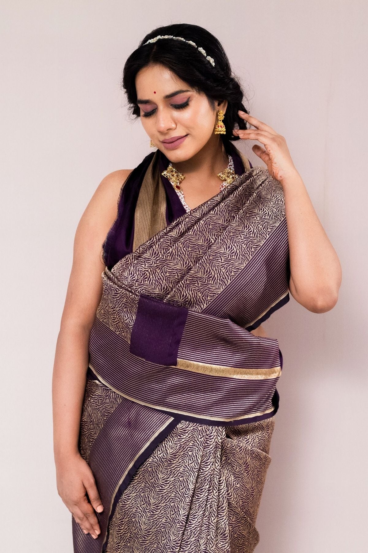Black Blended Silk Saree
