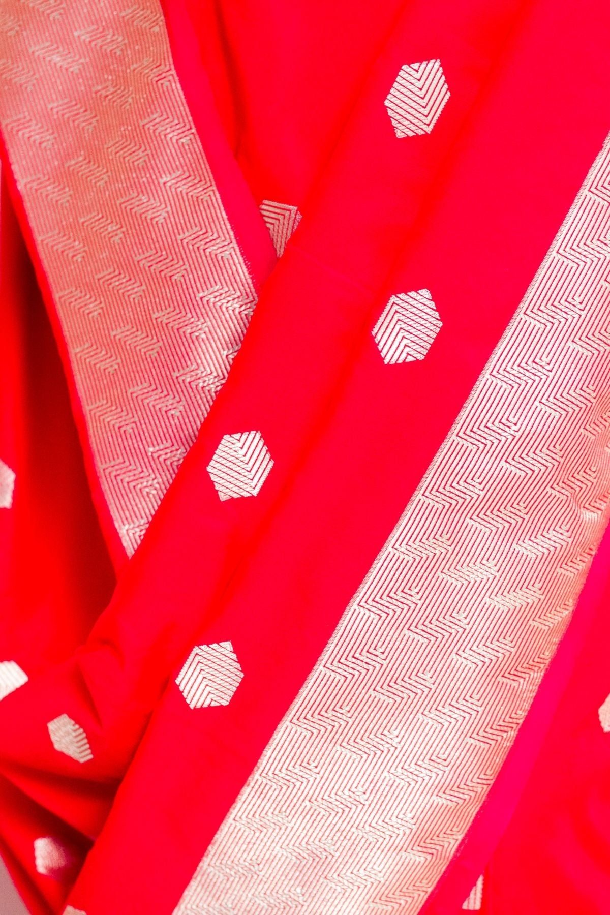 Fuchsia Pink Mushroo Silk Saree