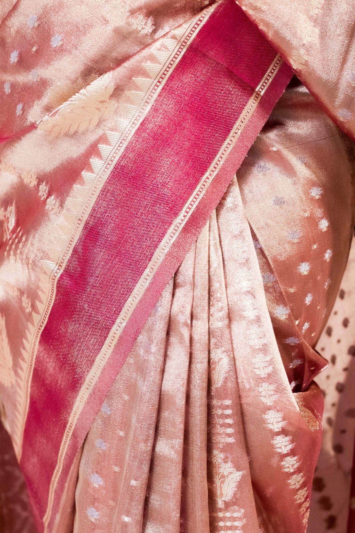 Wine Tissue Jaquard Weave Saree