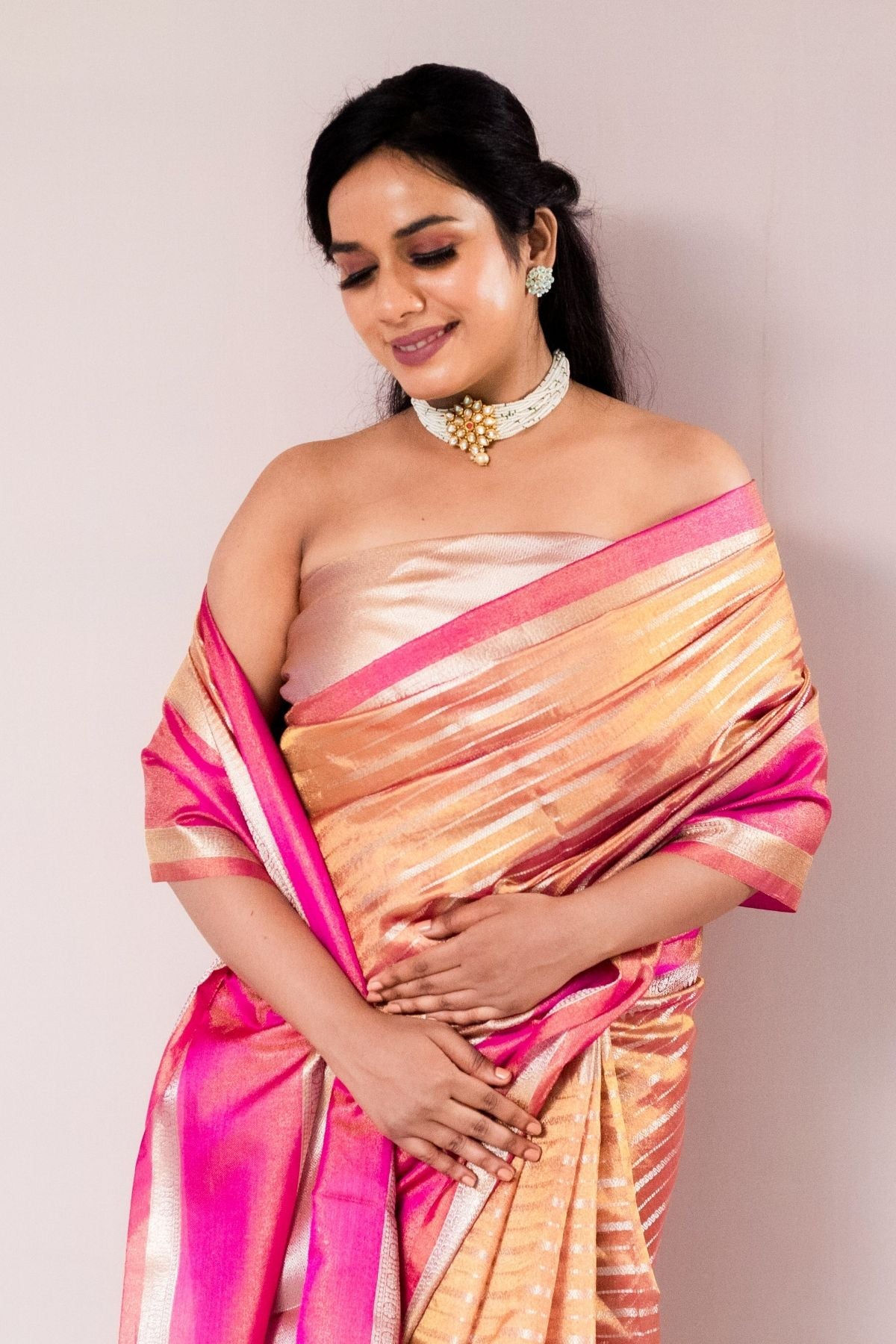 Purple Tissue Weave Saree