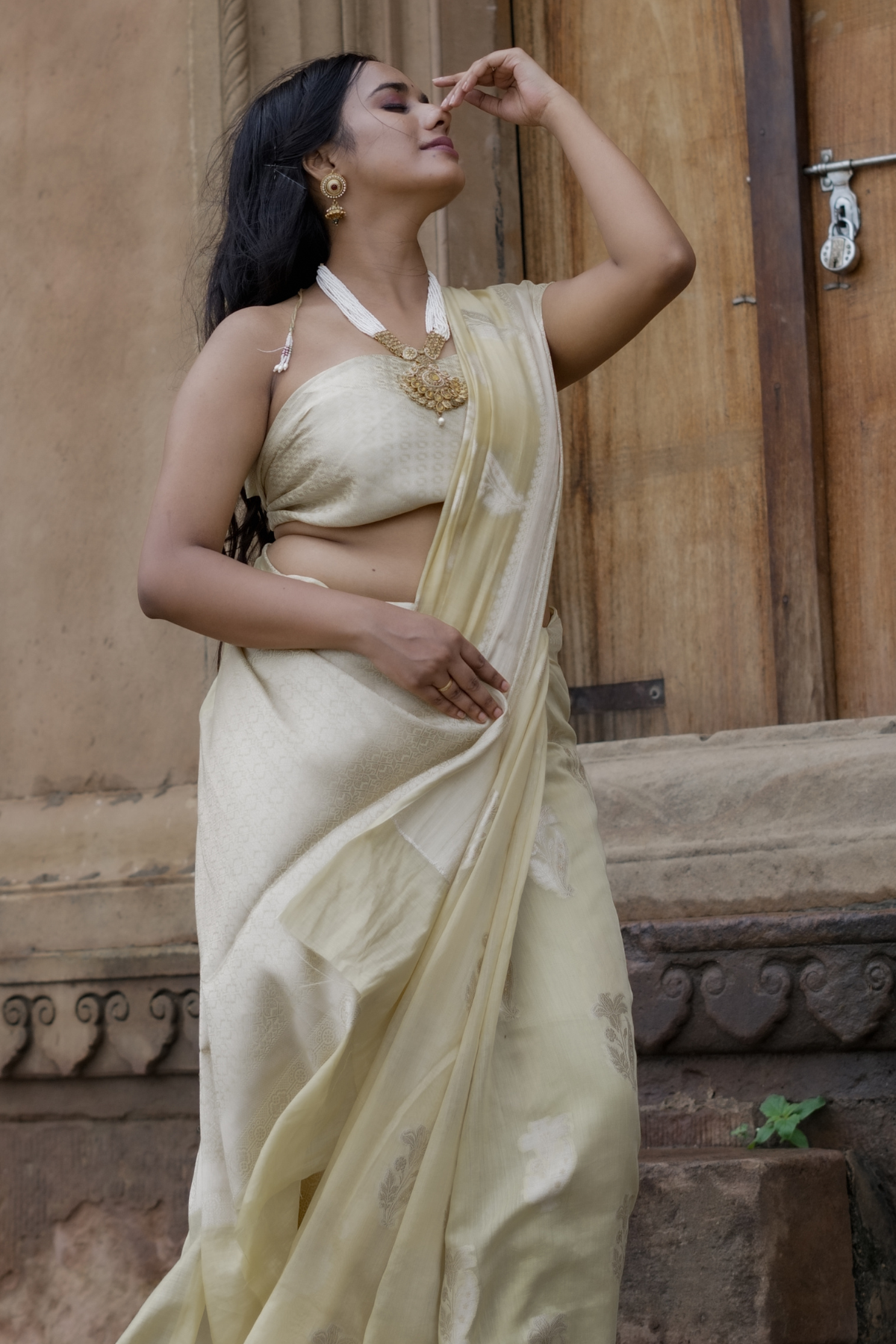 Yellow Banarasi Buta Liva Silk Saree