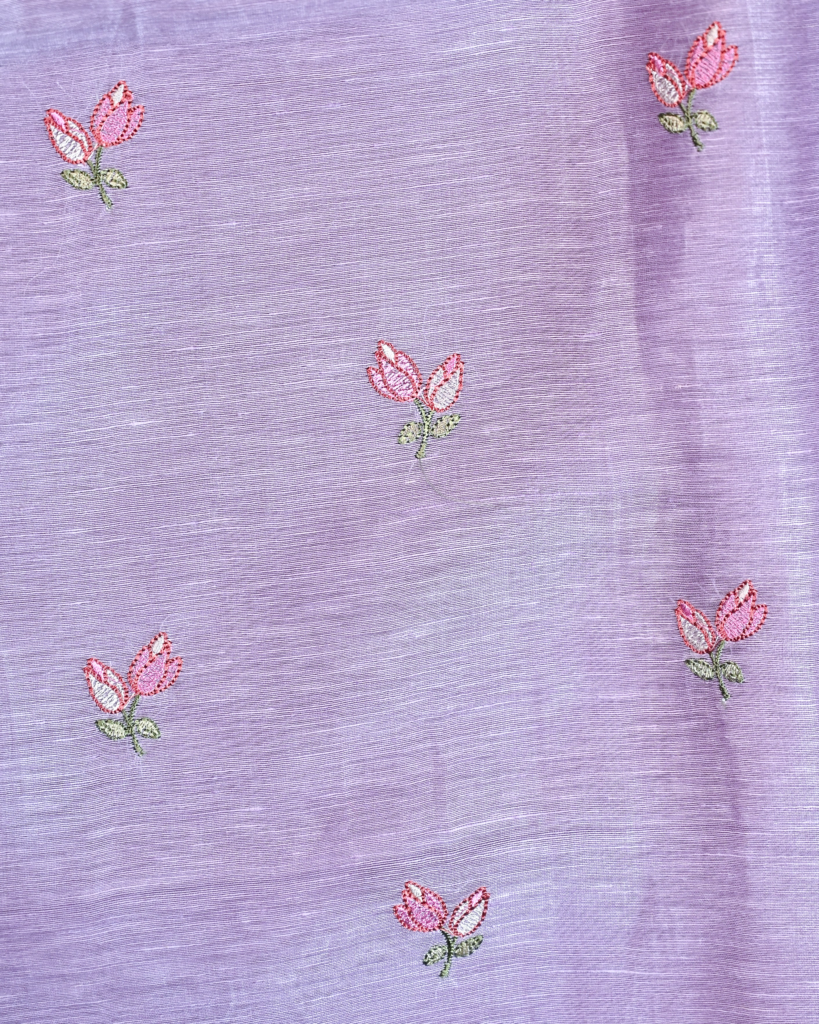 Unstiched Suit Set - Hand Paint Linen silk dupatta, embroidered linen silk Shirt & chanderi silk bottom