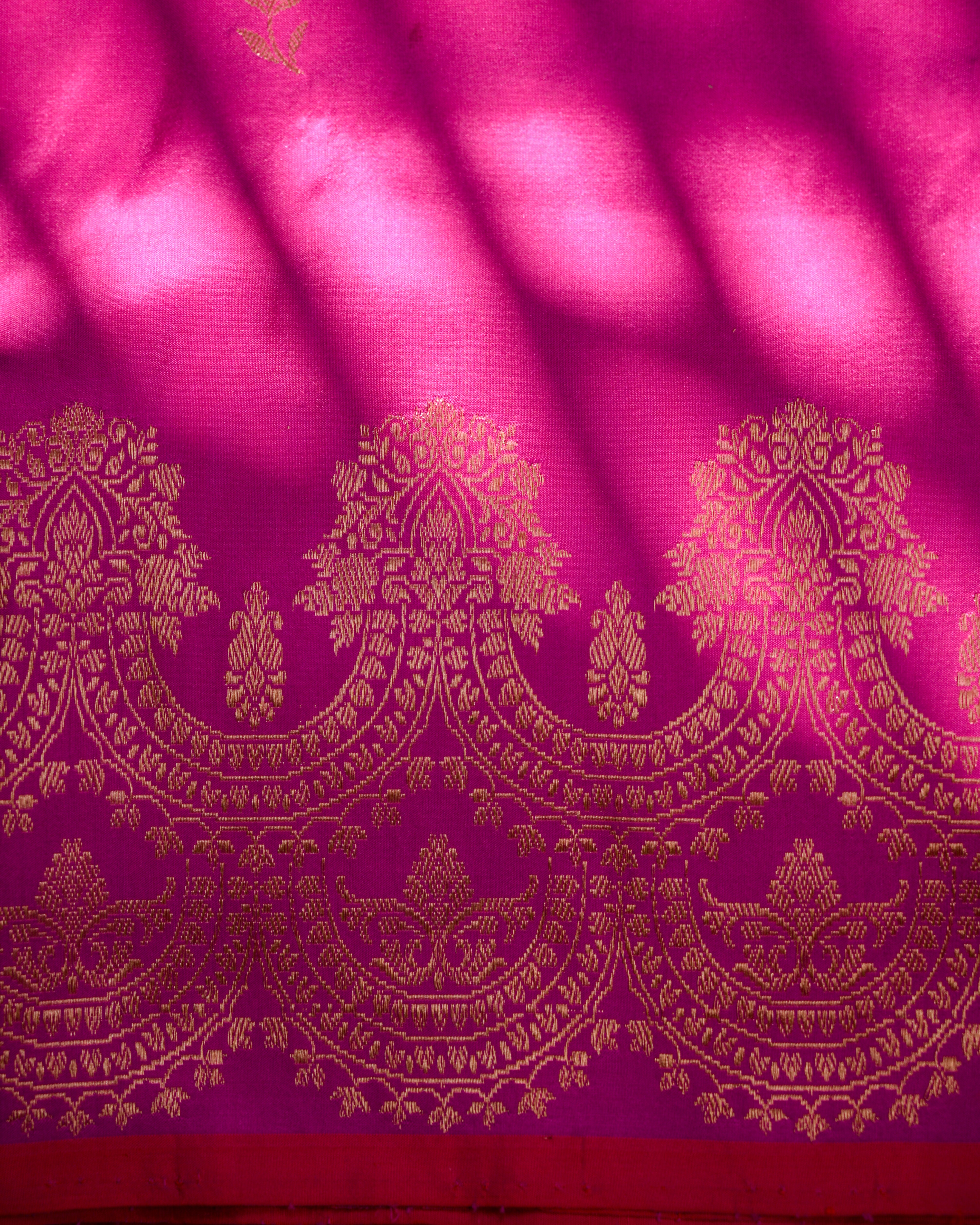 Rani Pink Banarasi Katan Silk Kadhwa Saree