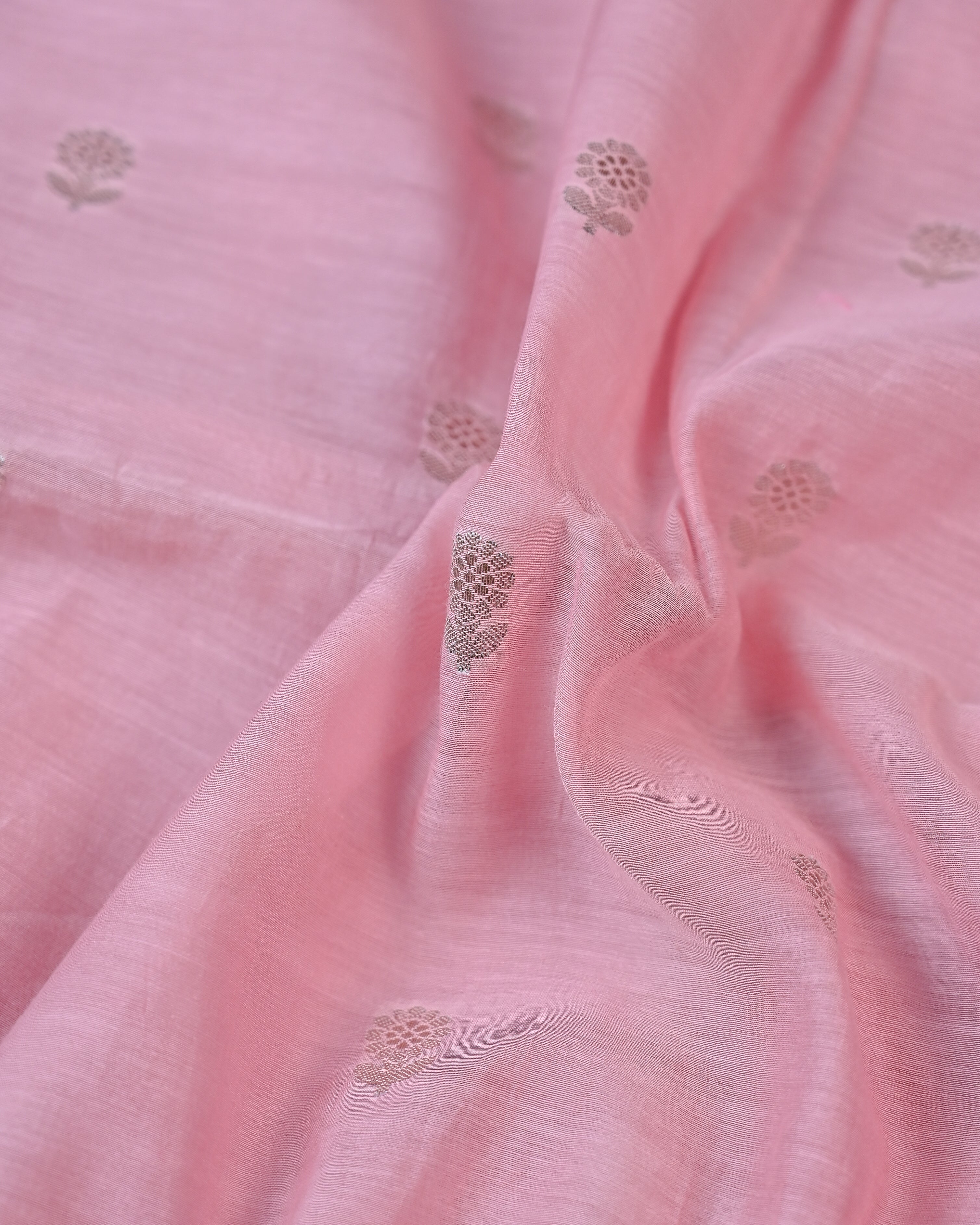 Unstitched Suit Set - Mal chanderi digital print dupatta with chanderi booti shirt
