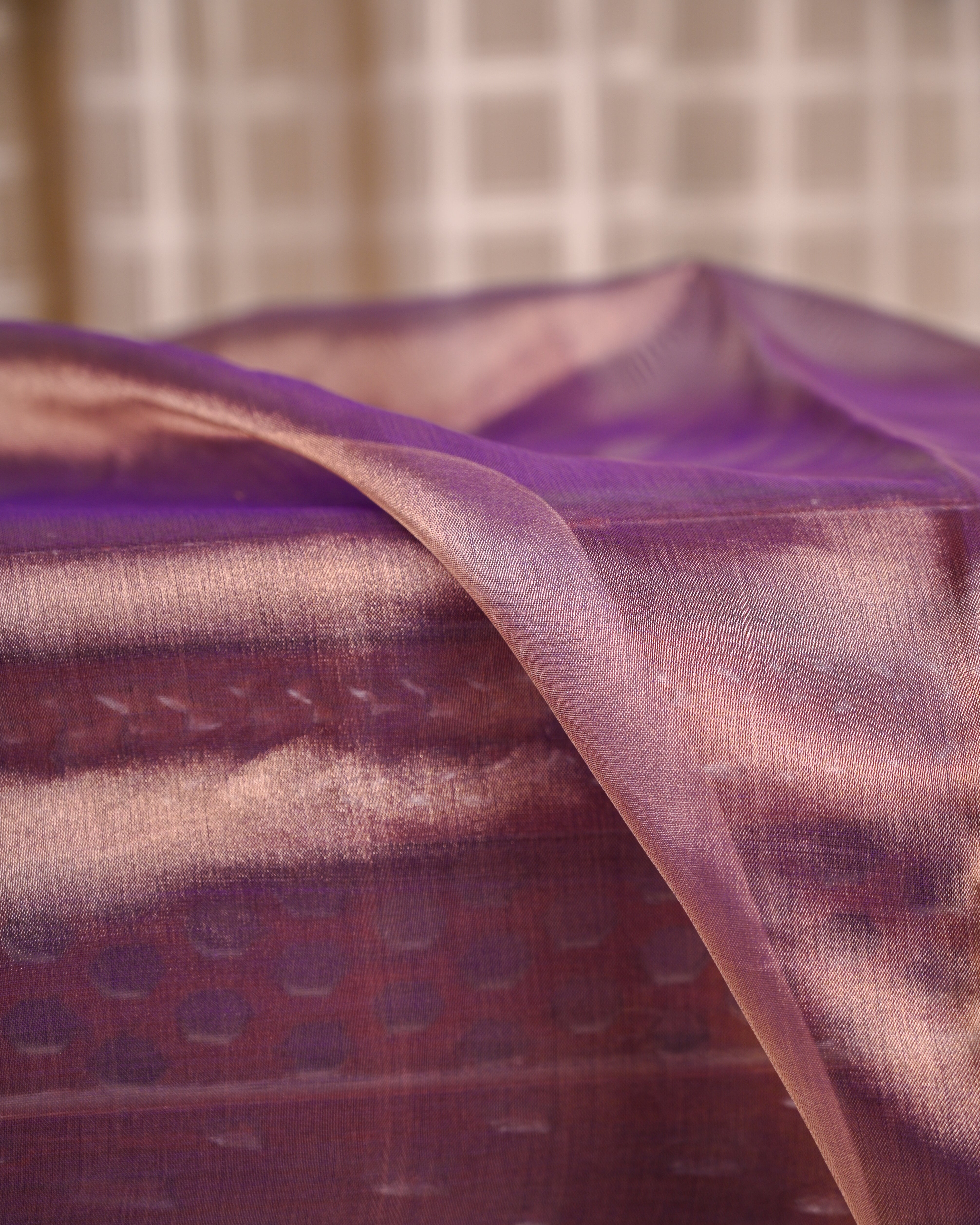 Purple Kadwa Handloom Tissue Silk Saree