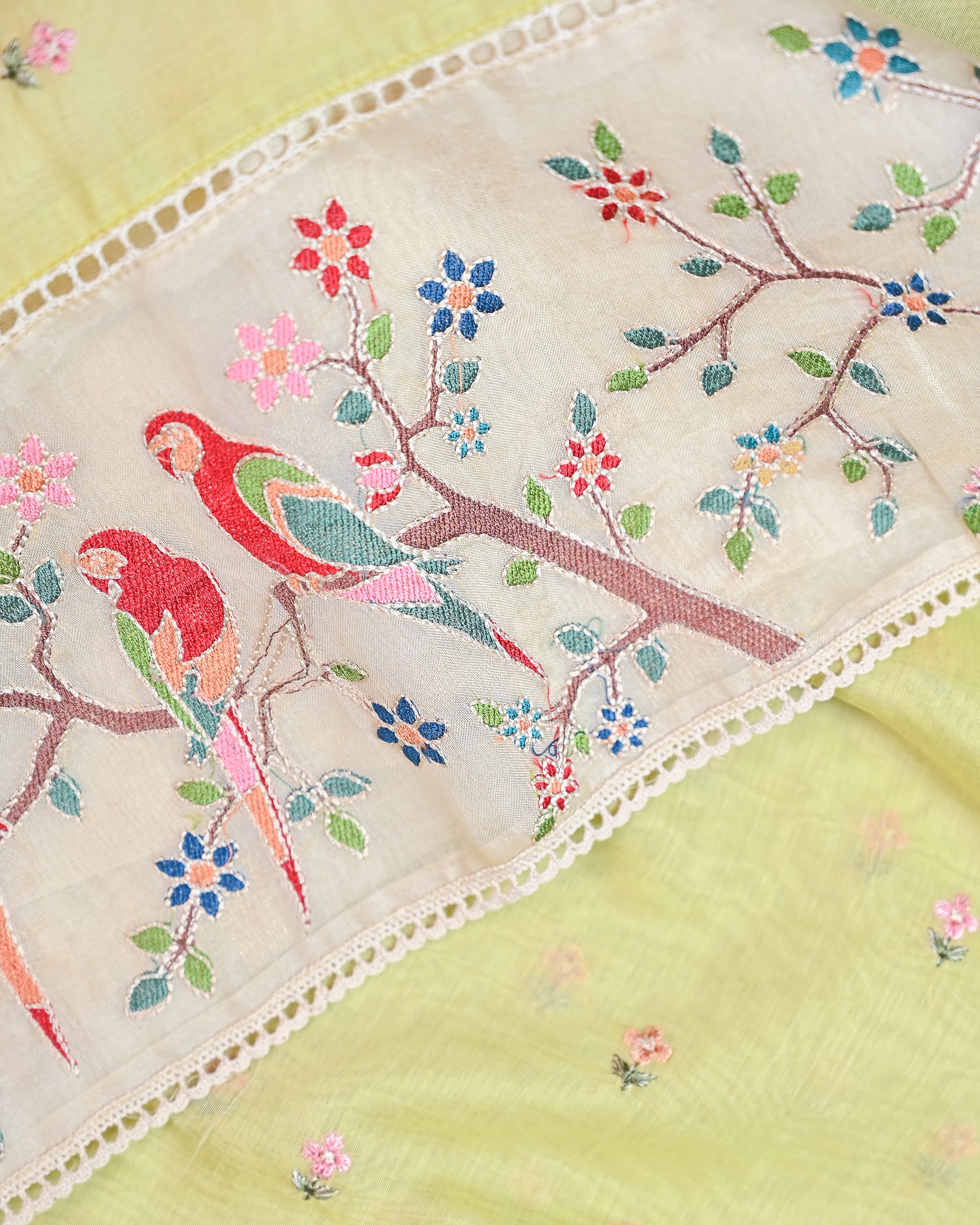 Chanderi Silk Embroidered Saree
