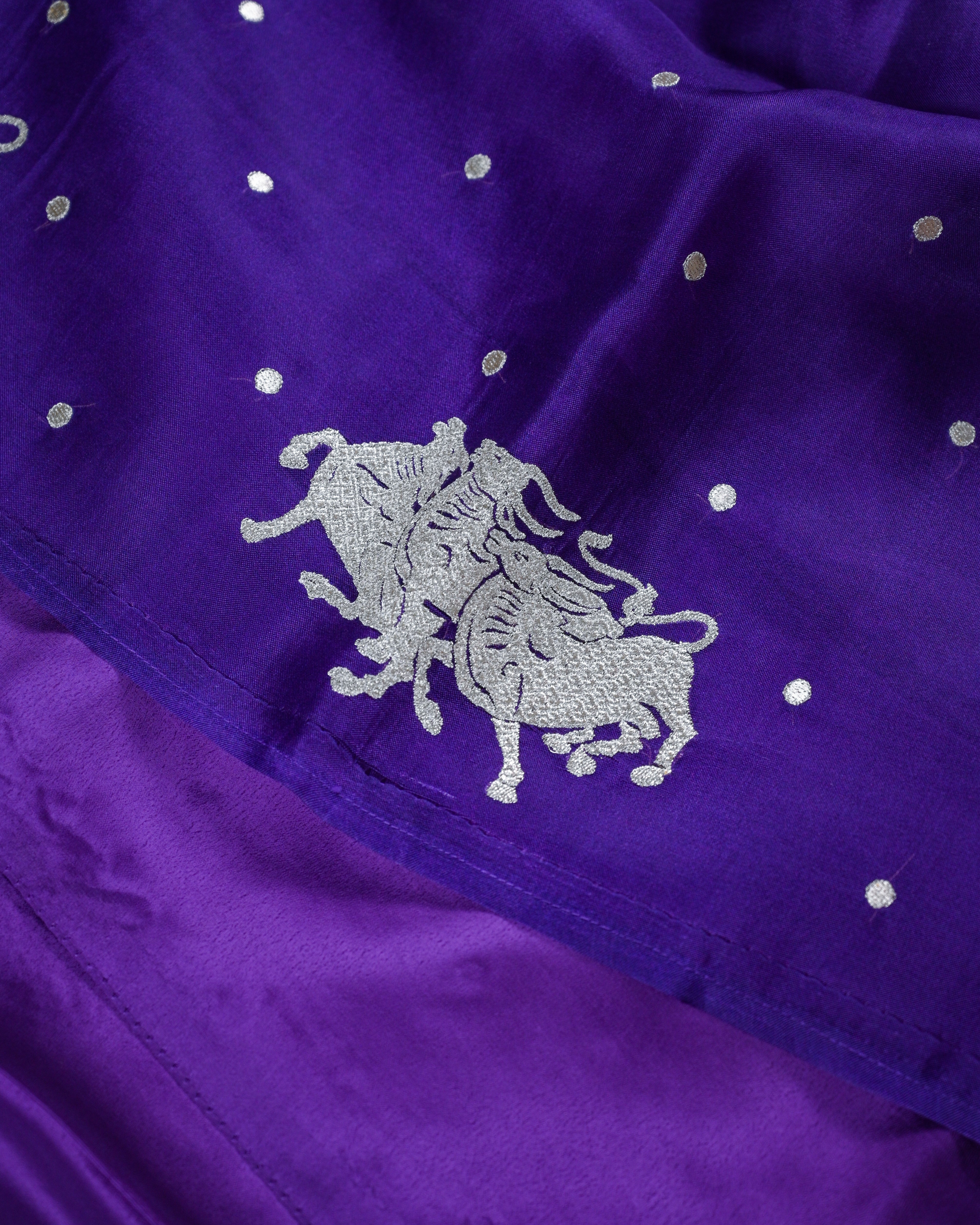 Sacred Motif Organza Silk Unstitched Suit Set