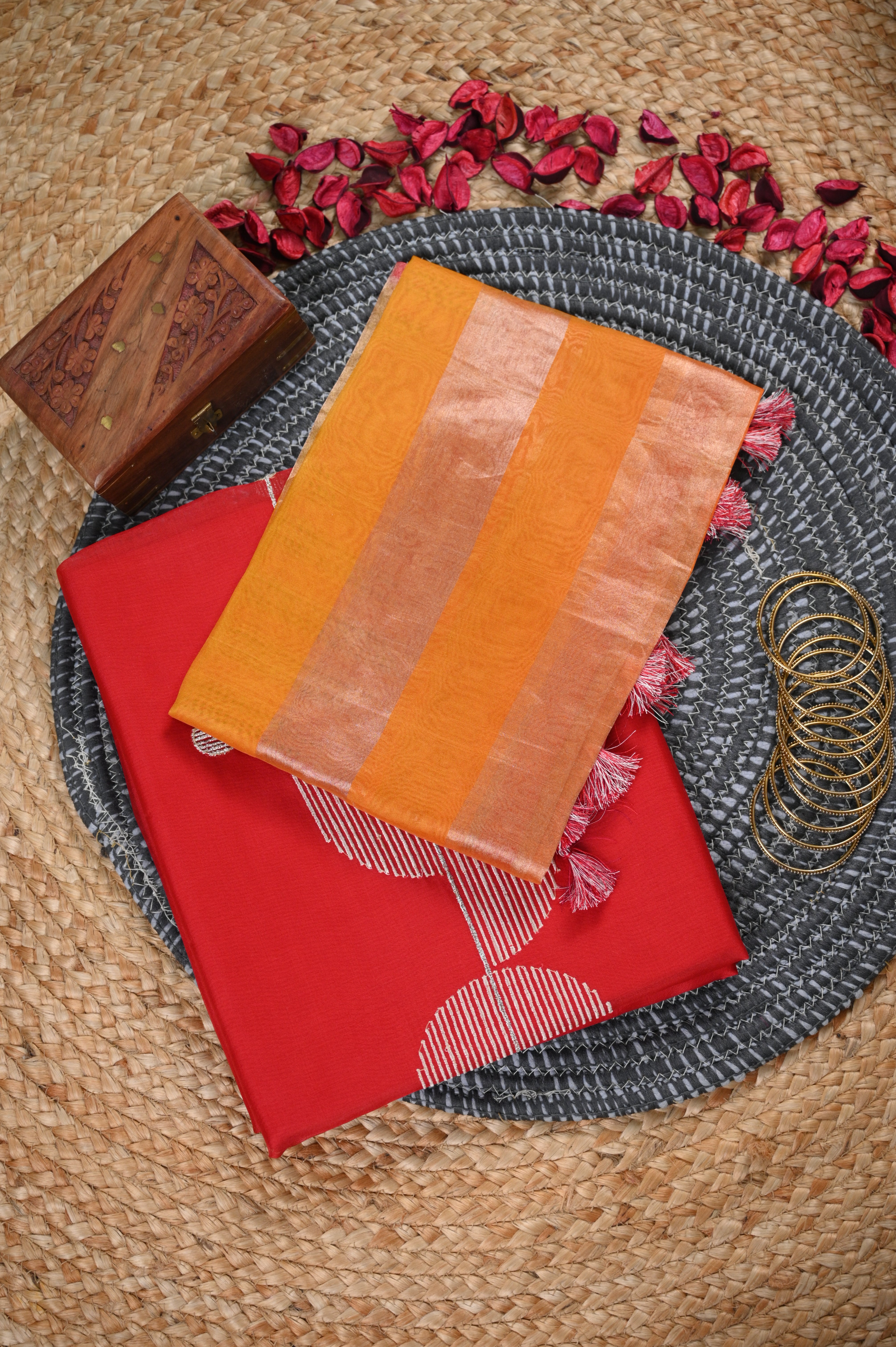 Organza–Kora Silk Unstitched Suit Set