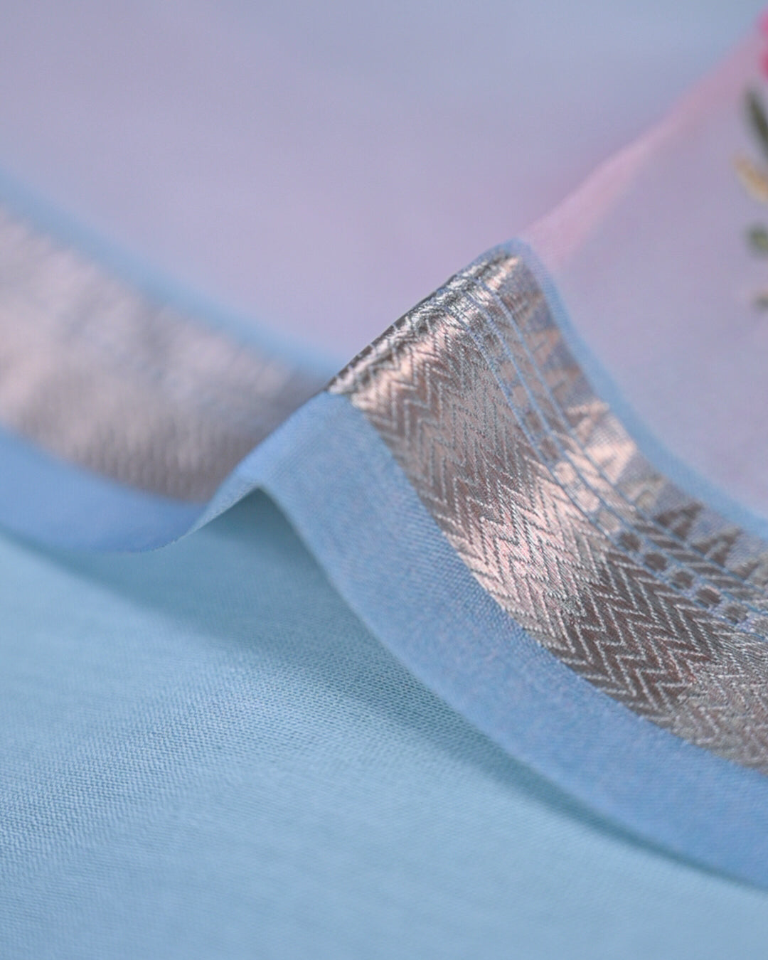 Pastel Bloom Organza Printed Unstitched Suit Set