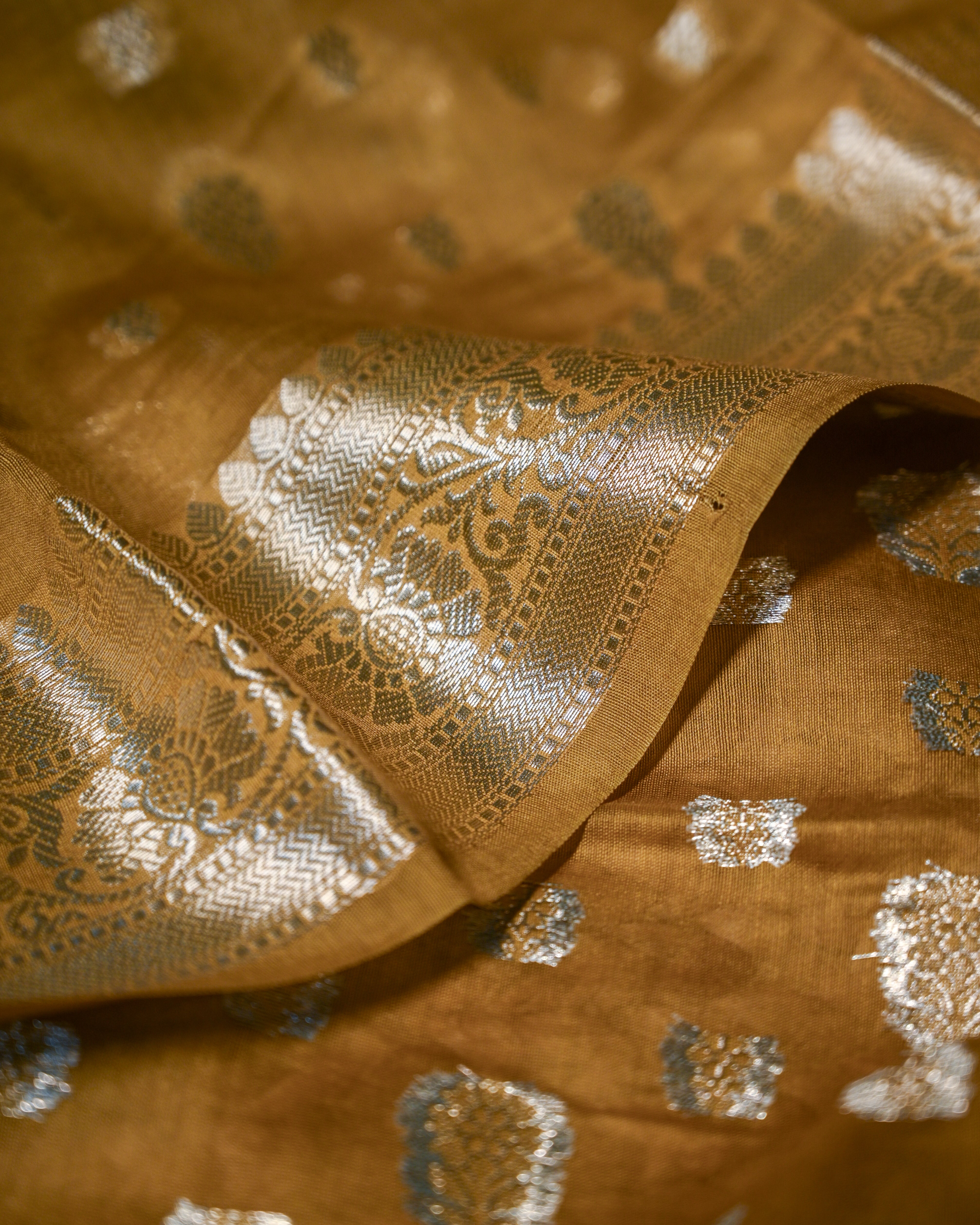Pure Chanderi Embroidered Suit Set