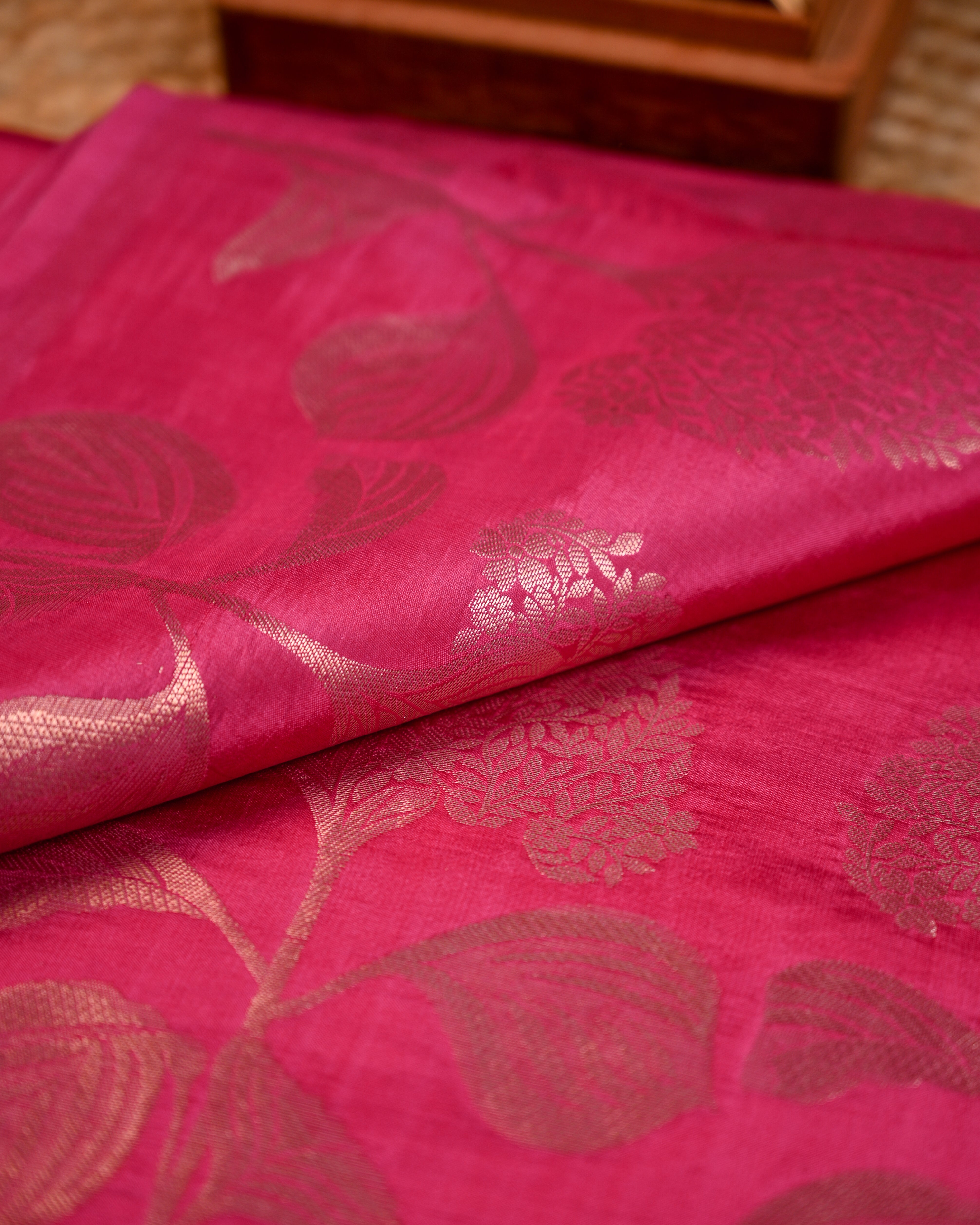 Rani Pink Mango Silk Saree