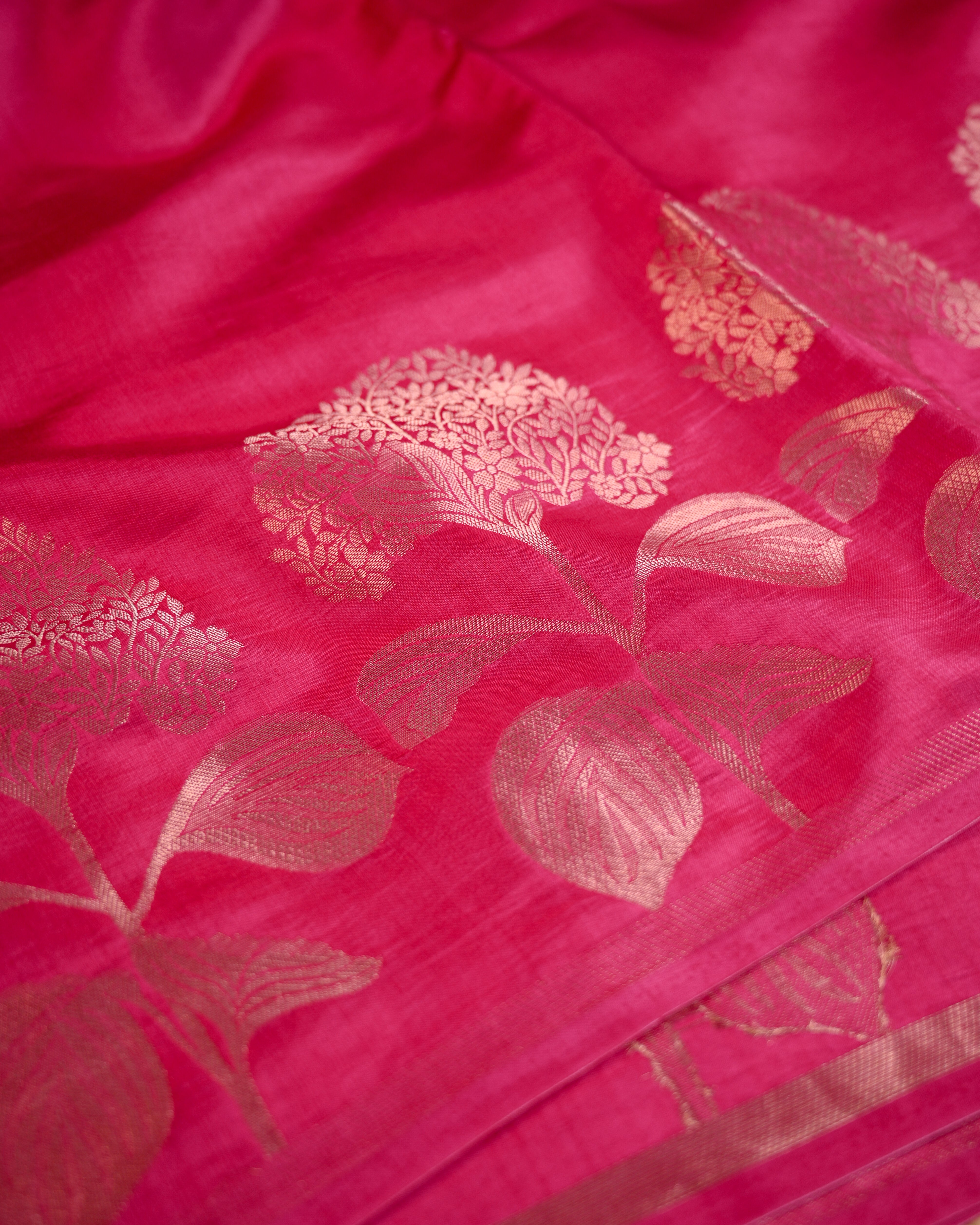Rani Pink Mango Silk Saree