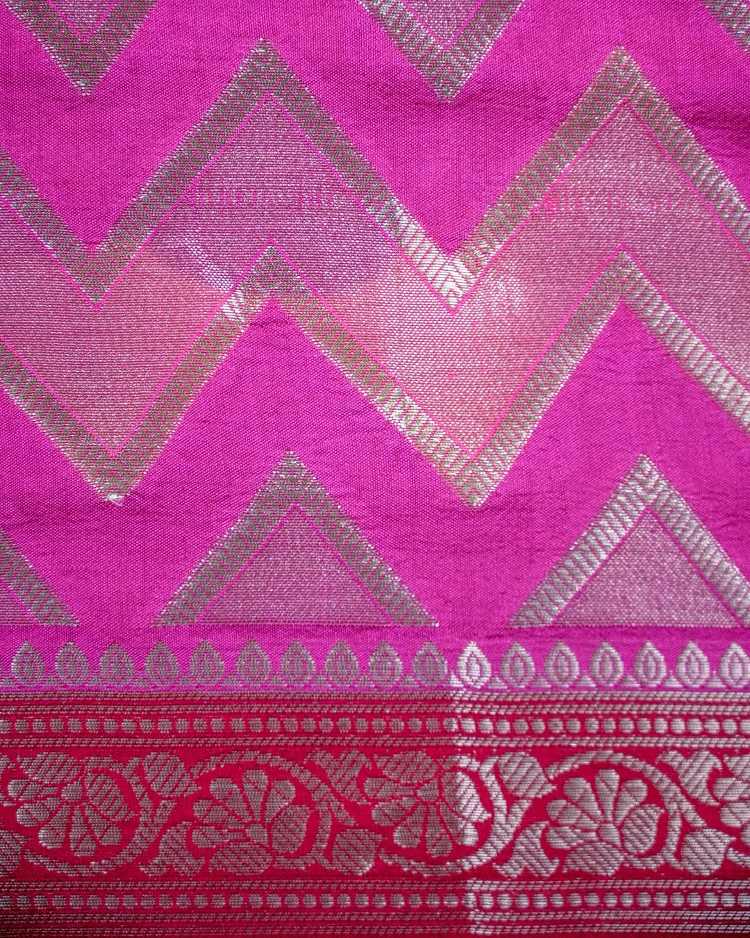 Rani Pink Banarasi Chiniya Silk Saree