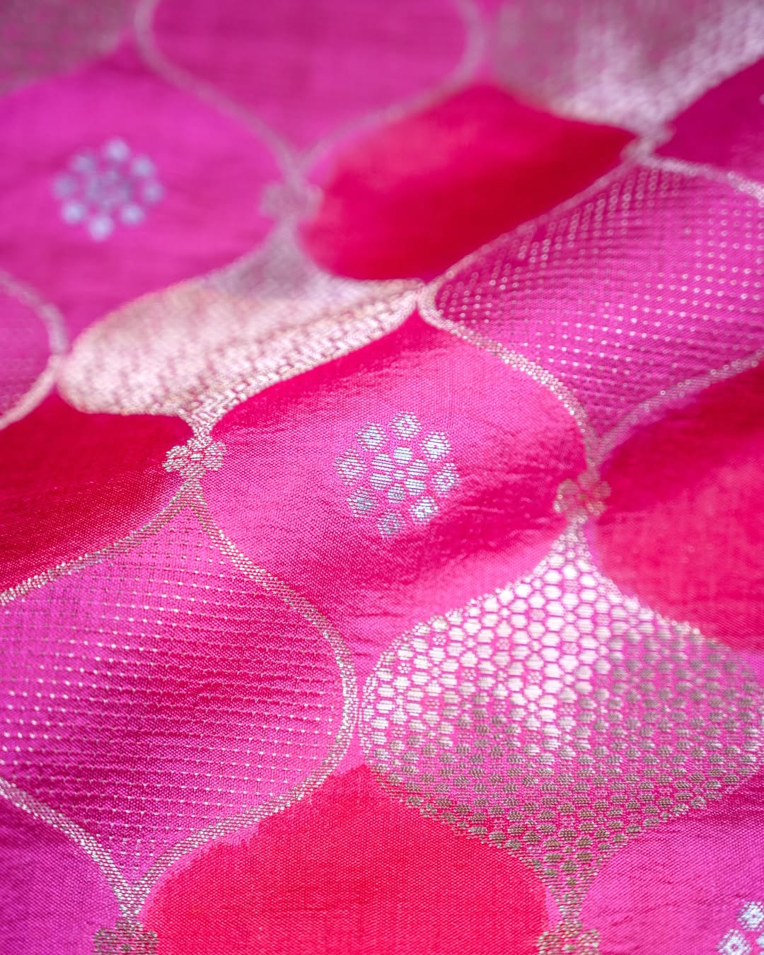 Rani Pink Banarasi Chiniya Silk Saree