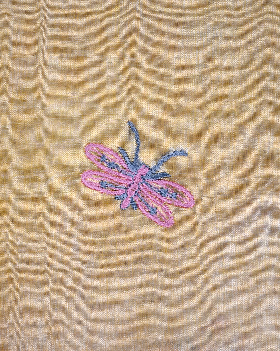 Yellow Tissue Embroidery Saree