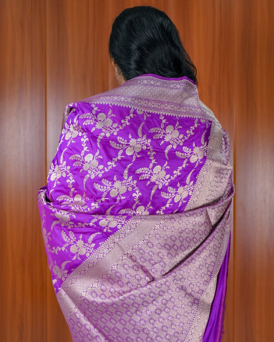 Purple Banarasi Katan Silk Saree
