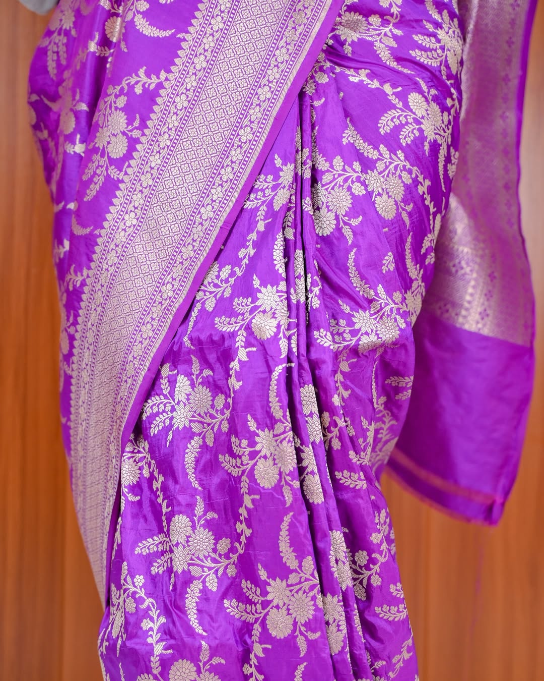 Purple Banarasi Katan Silk Saree