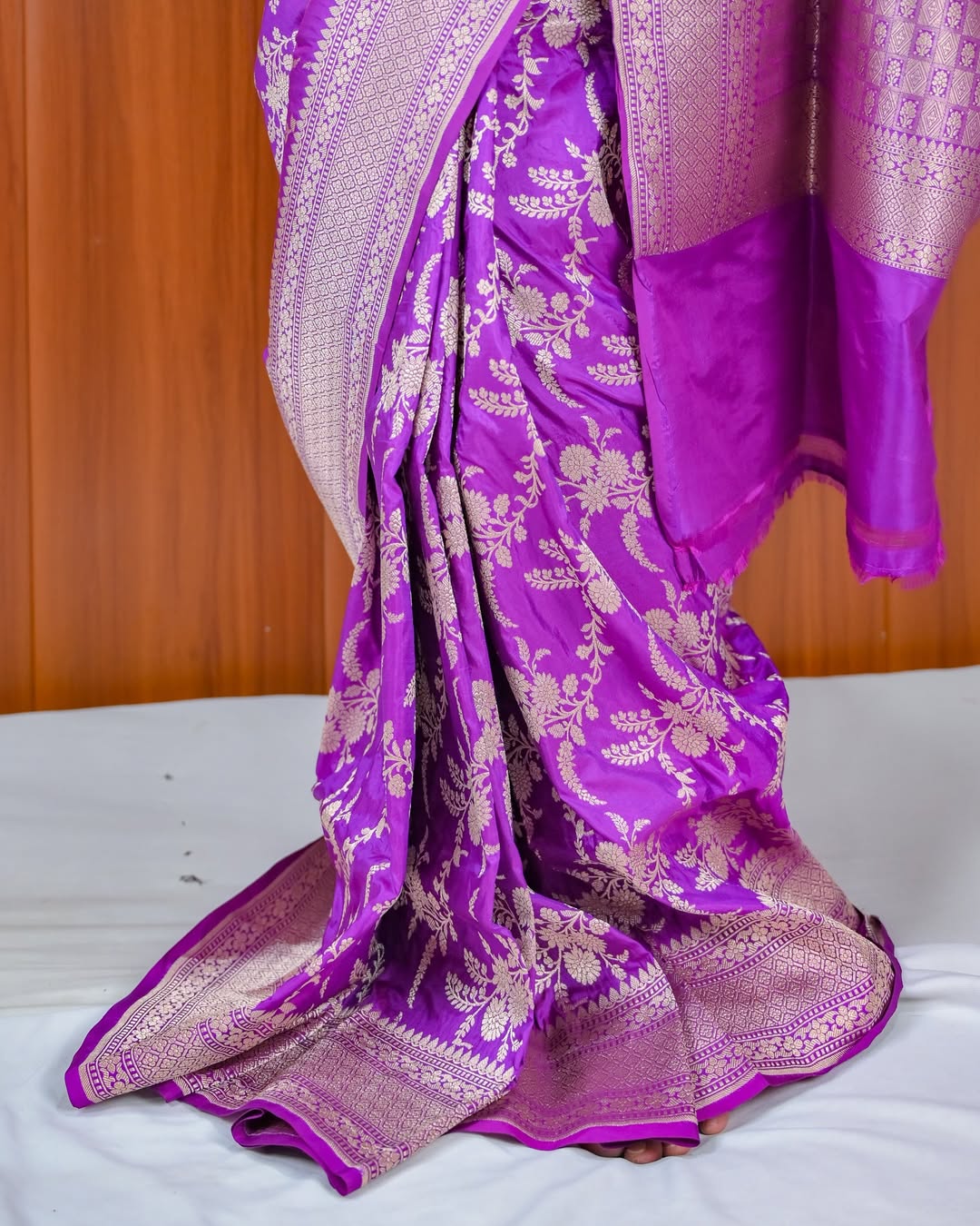 Purple Banarasi Katan Silk Saree