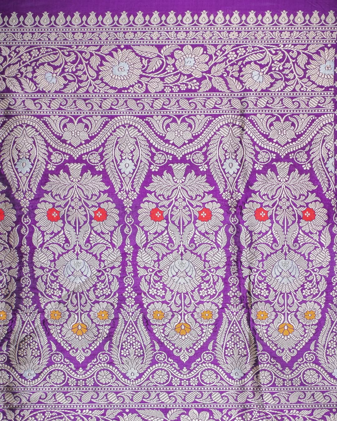Purple Banarasi Katan Silk Saree