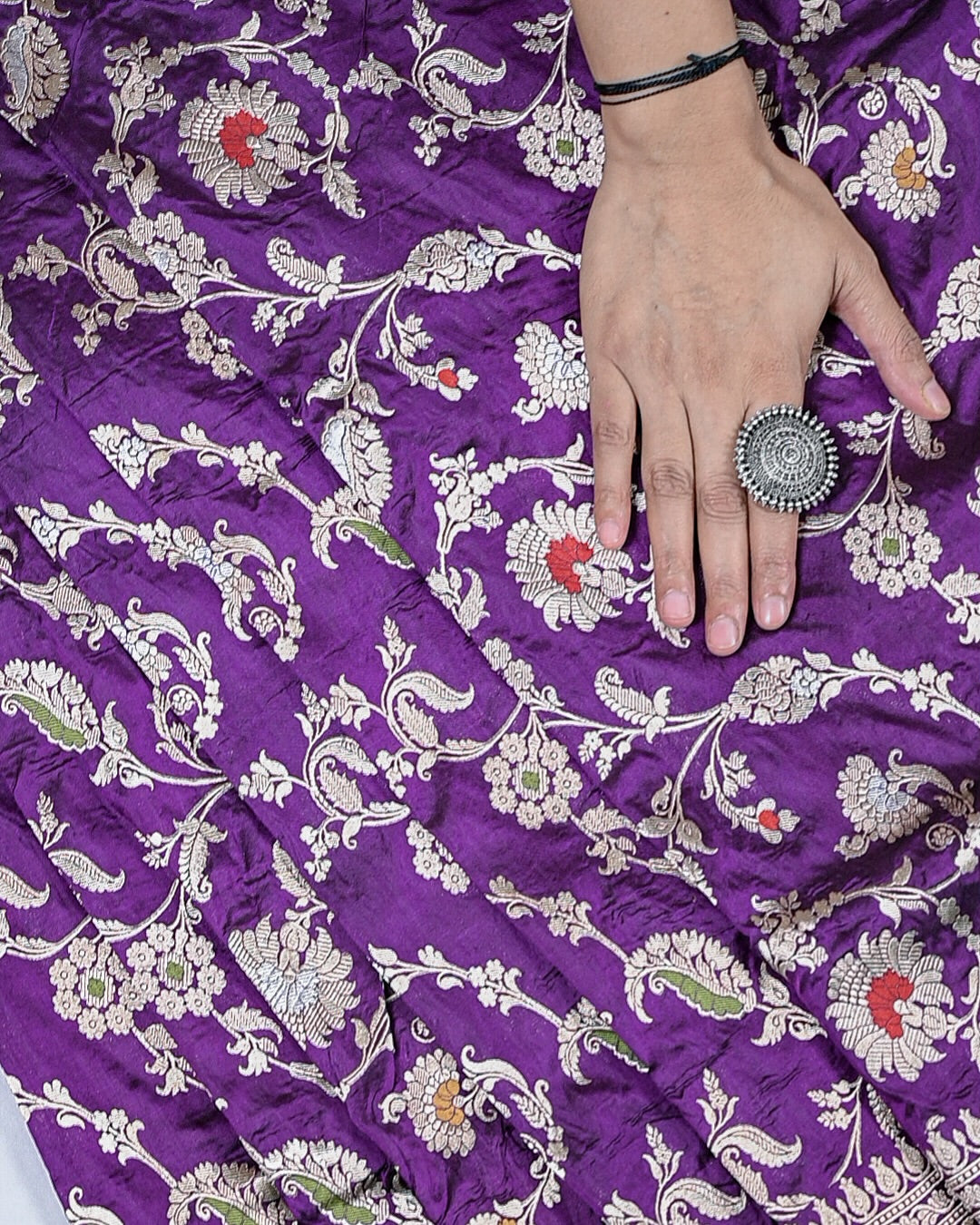 Purple Banarasi Katan Silk Saree