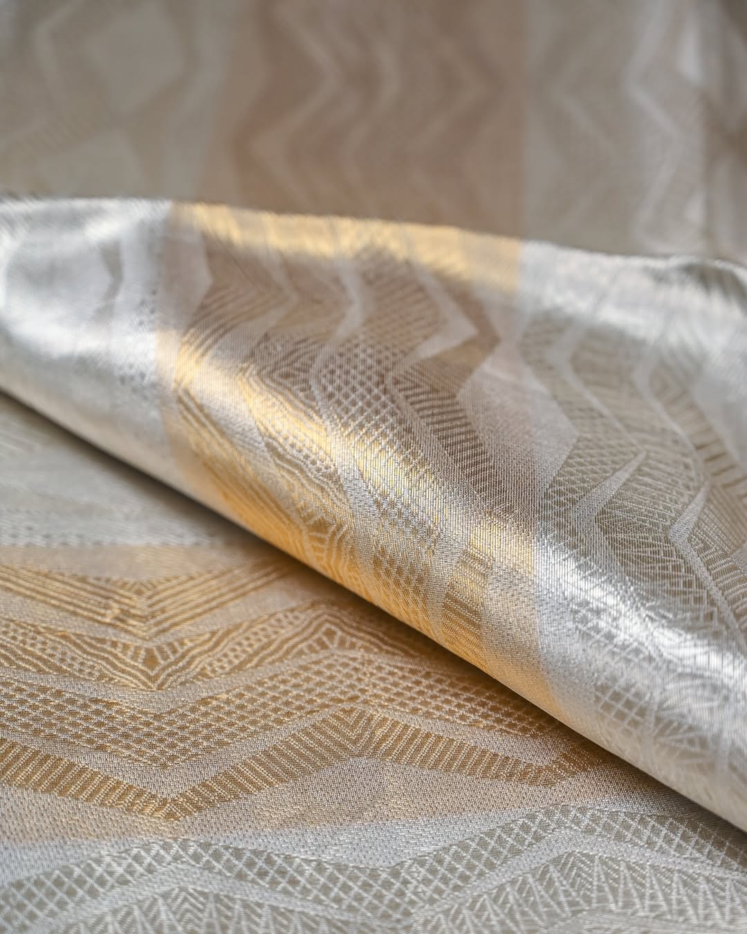 Gold Silver Banarasi Tissue Silk Saree