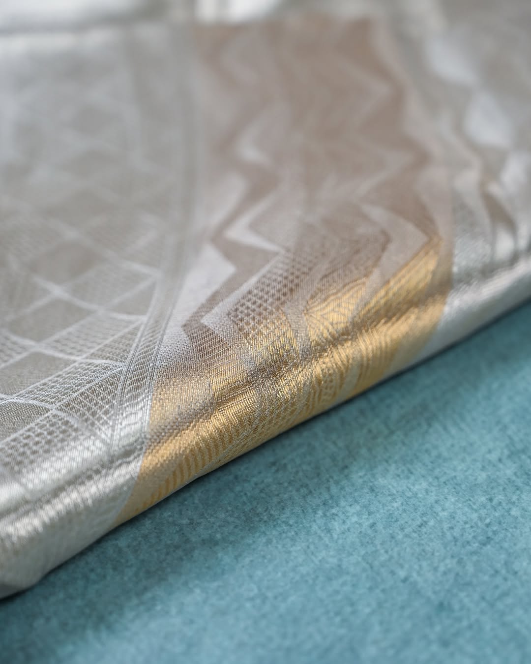 Gold Silver Banarasi Tissue Silk Saree