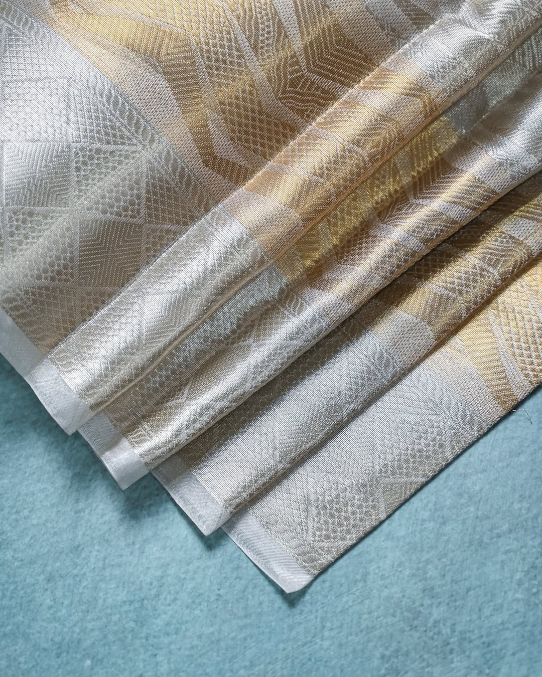 Gold Silver Banarasi Tissue Silk Saree