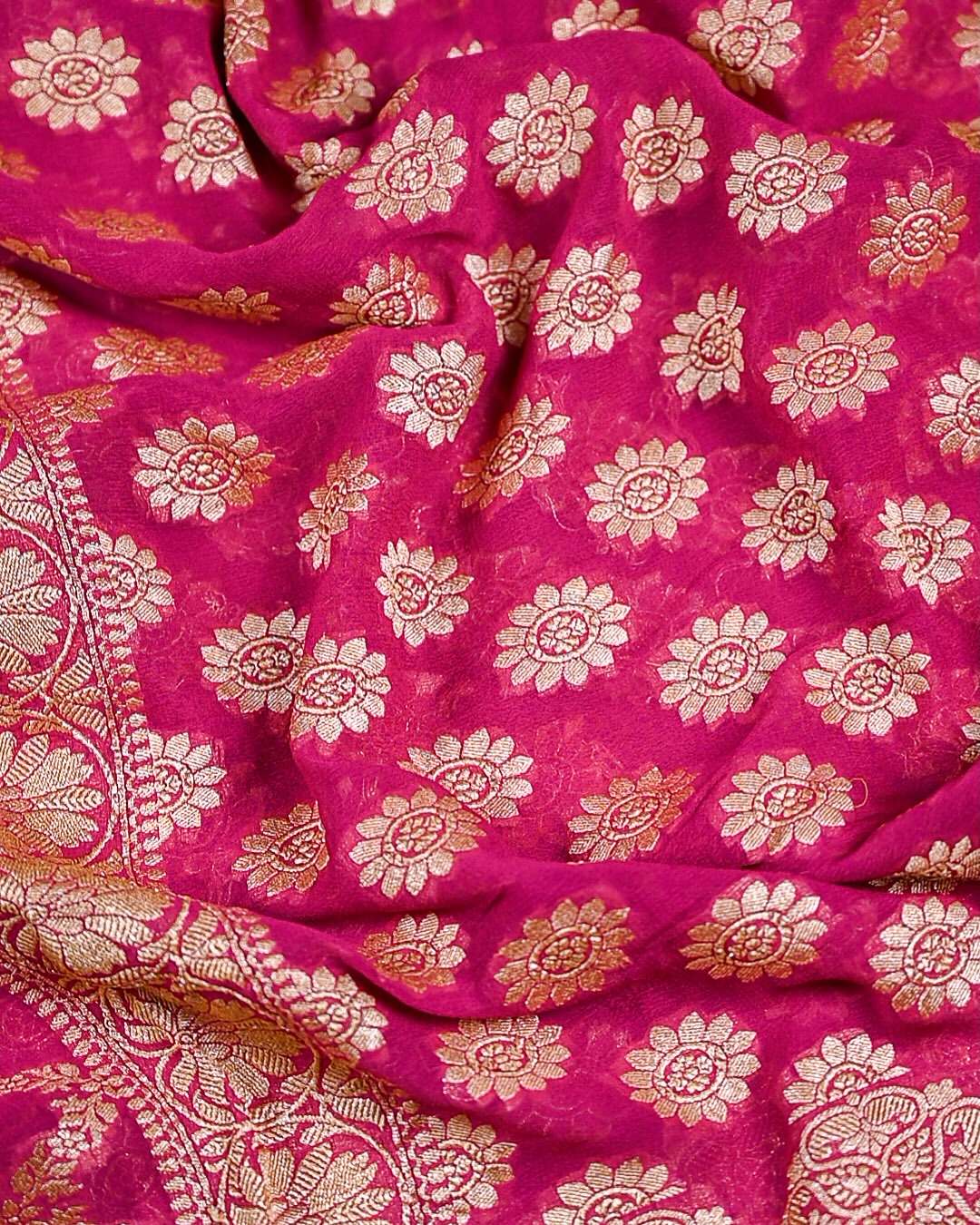 Rani Banarasi Khaddi Georgette Saree