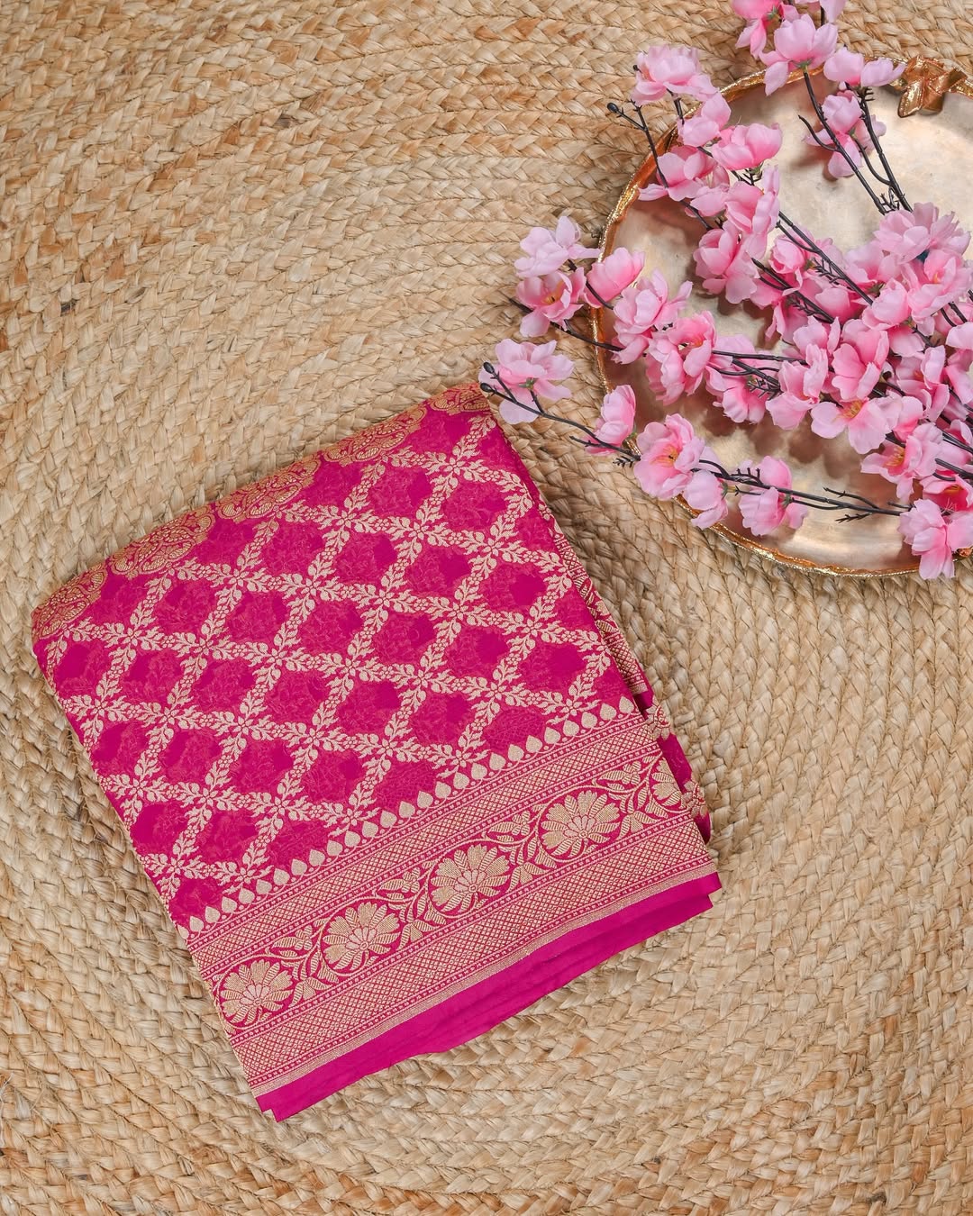 Rani Banarasi Khaddi Georgette Saree