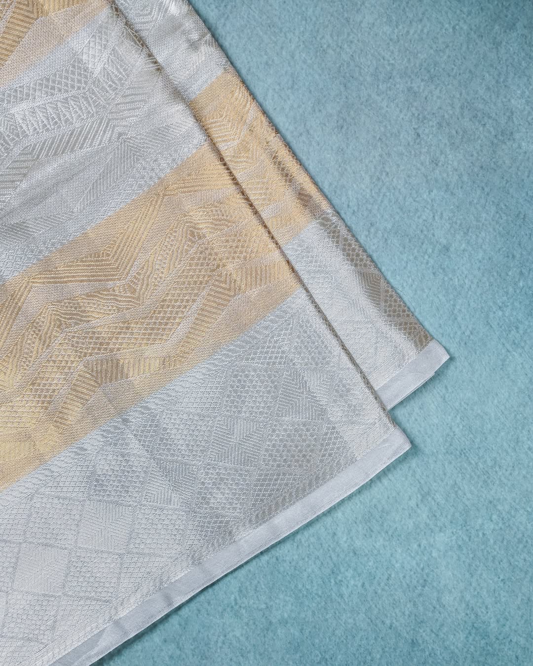 Gold Silver Banarasi Tissue Silk Saree