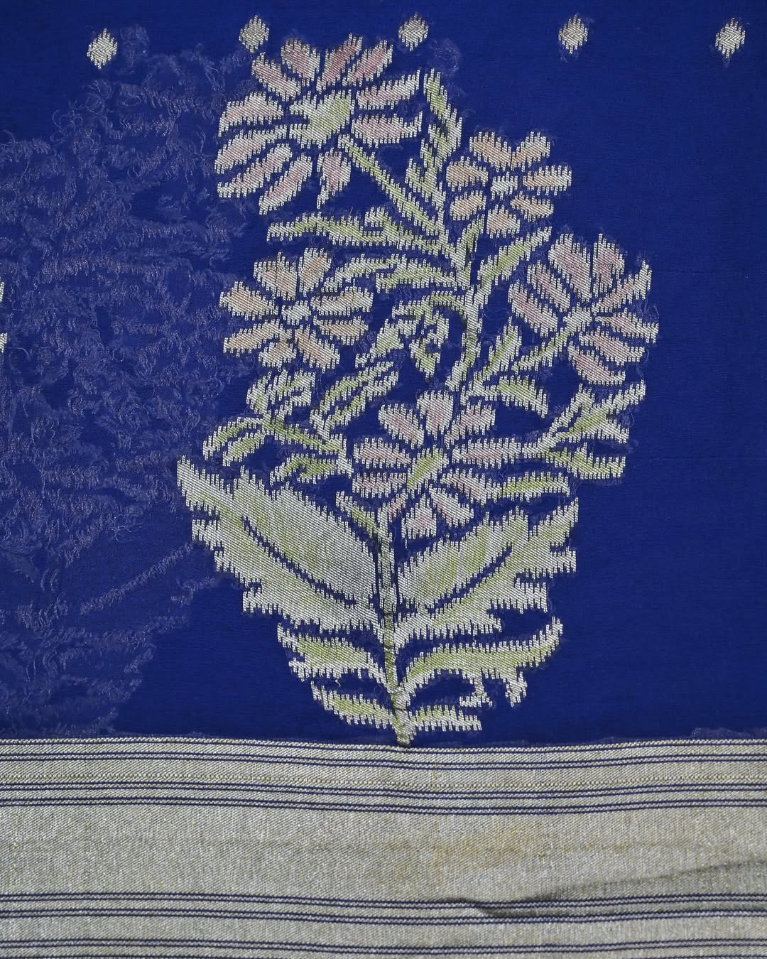 Royal Blue Khaddi Georgette Saree