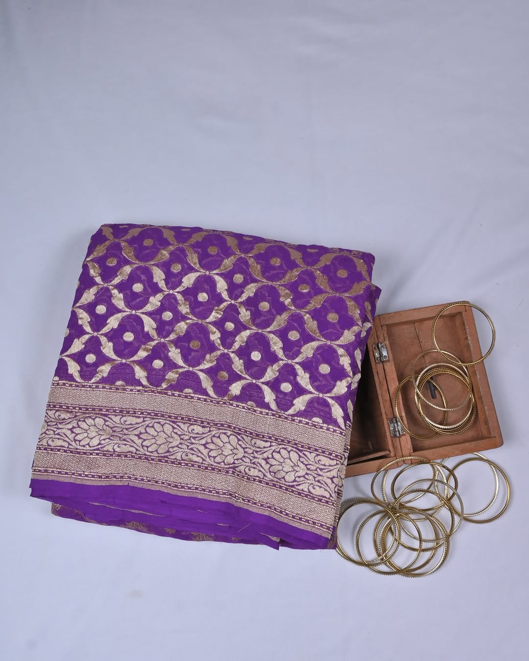 Purple Khaddi Georgette Saree