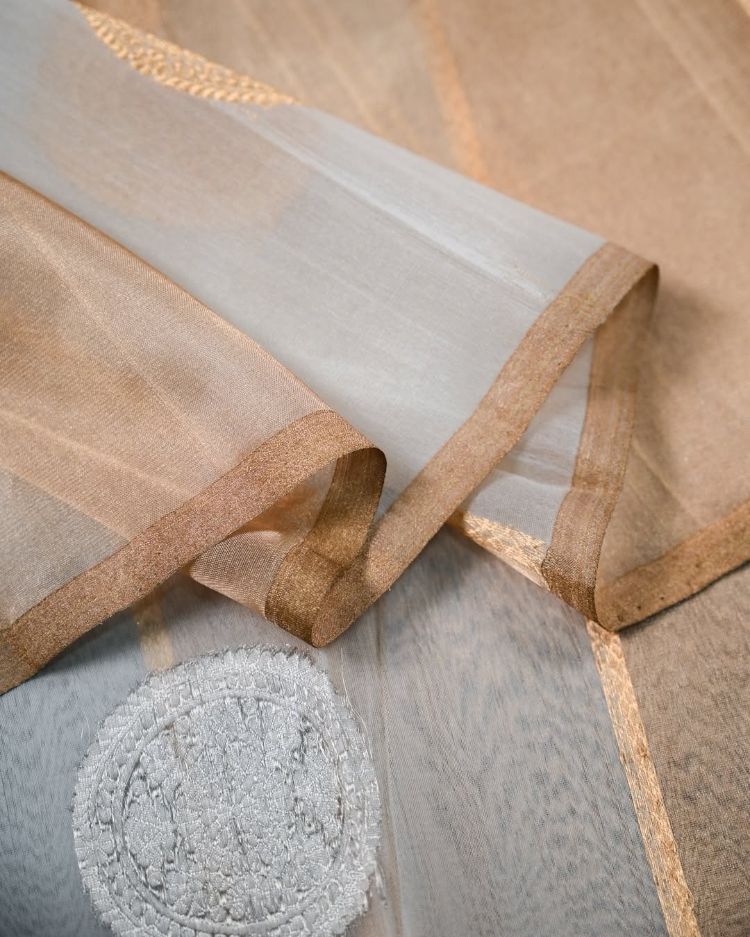 Gold Banarasi Kadhwa Tissue Silk Saree