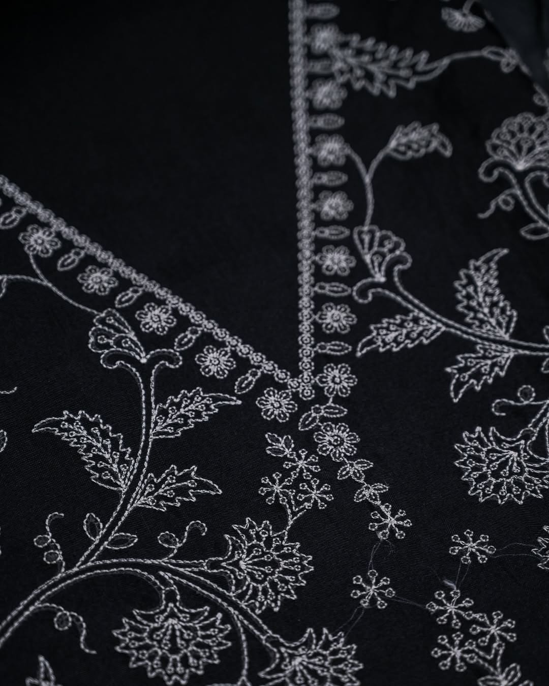 Black Organza Embroidery Suit Set