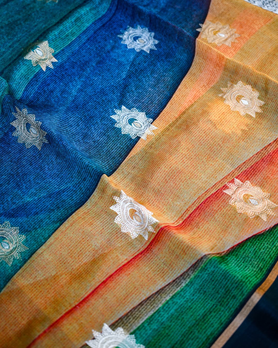 Multi Color Kadhwa Organza Digital Print Saree