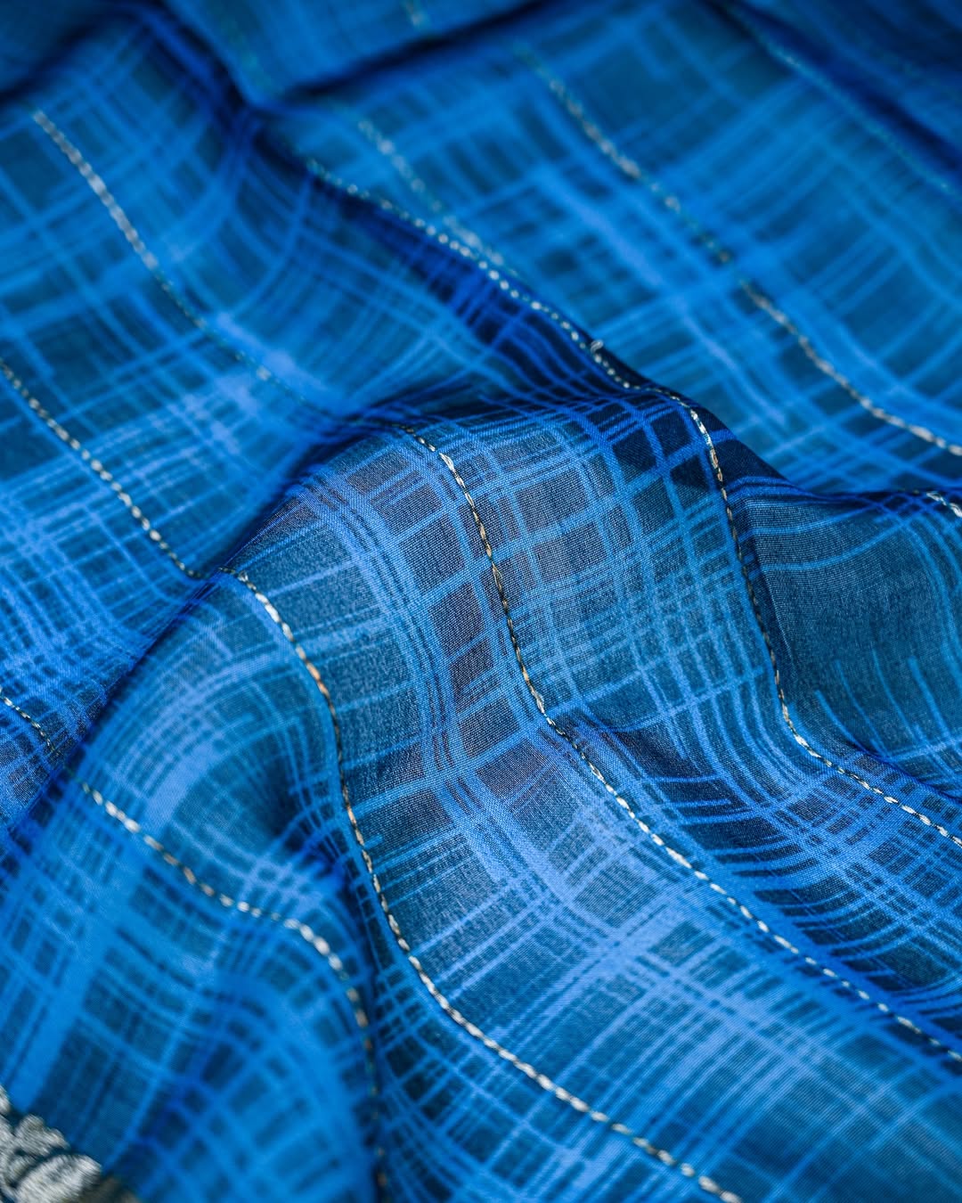 Multi Color Kadhwa Organza Digital Print Saree