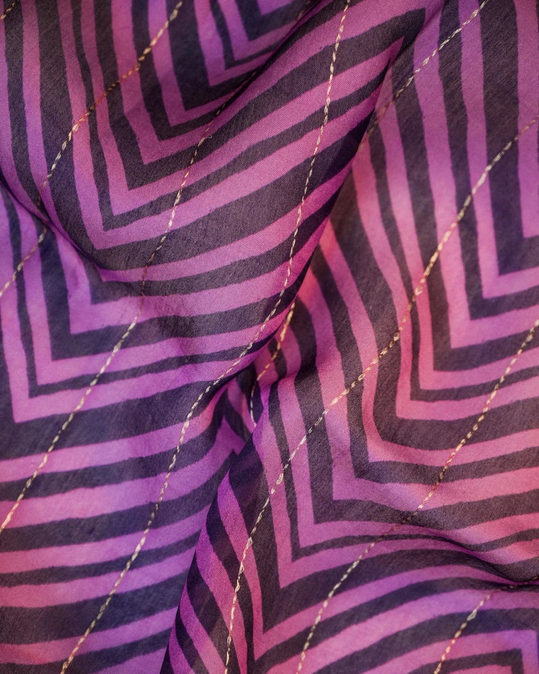 Purple Banarasi Kadwa Organza Digital Print Saree