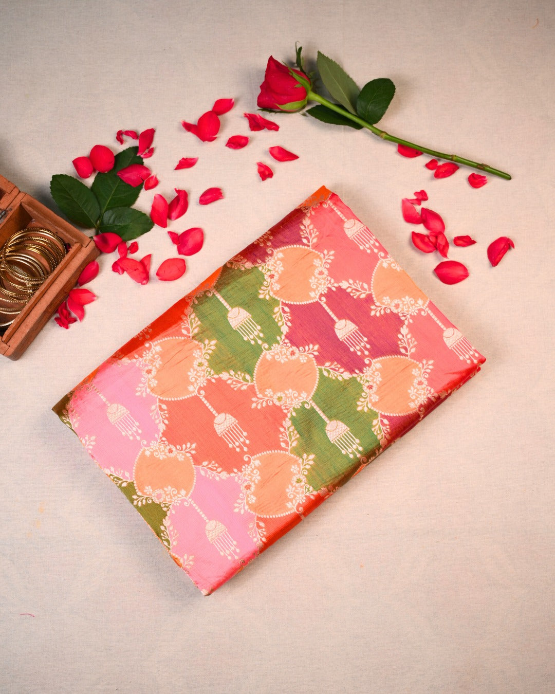 Banarasi Handloom Katan Silk Rangkaat Saree – Multicolor