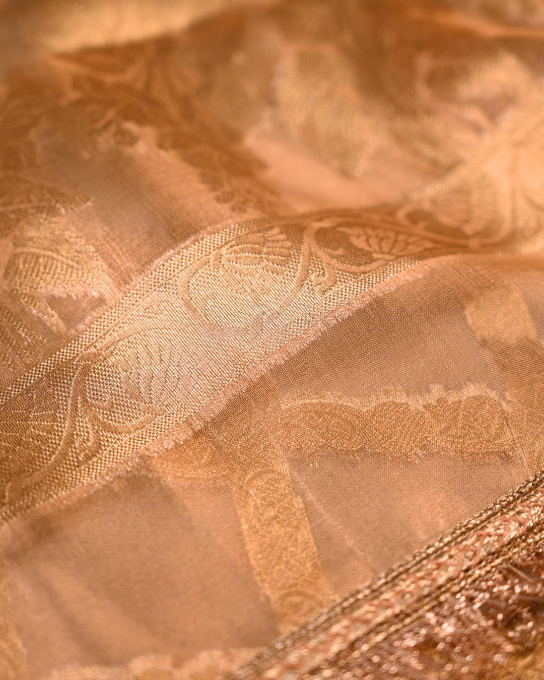 Soft Gold Tissue Silk Unstitched Suit Set