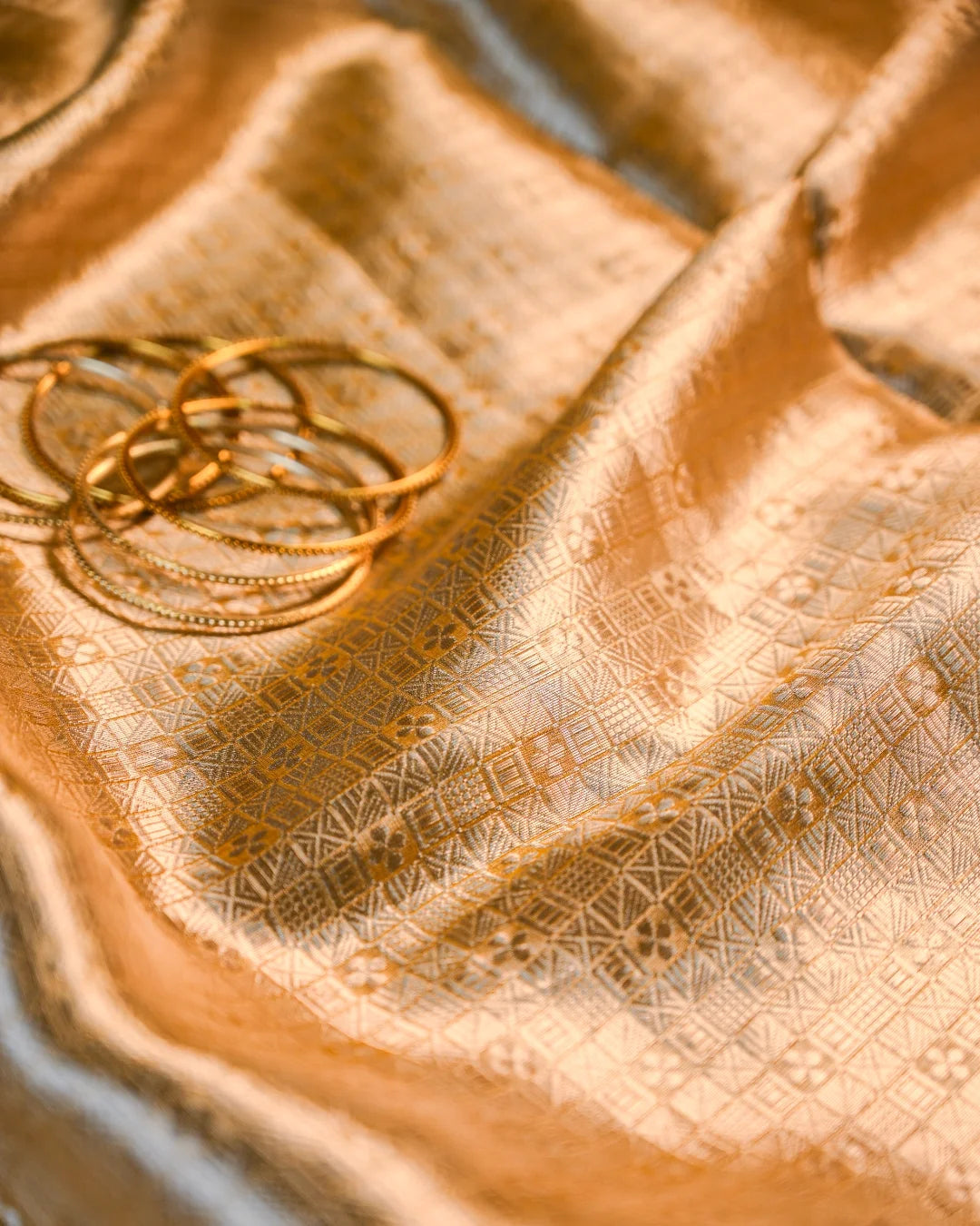 Yellow Tissue Brocade Organza Dupatta Unstitched Suit Set