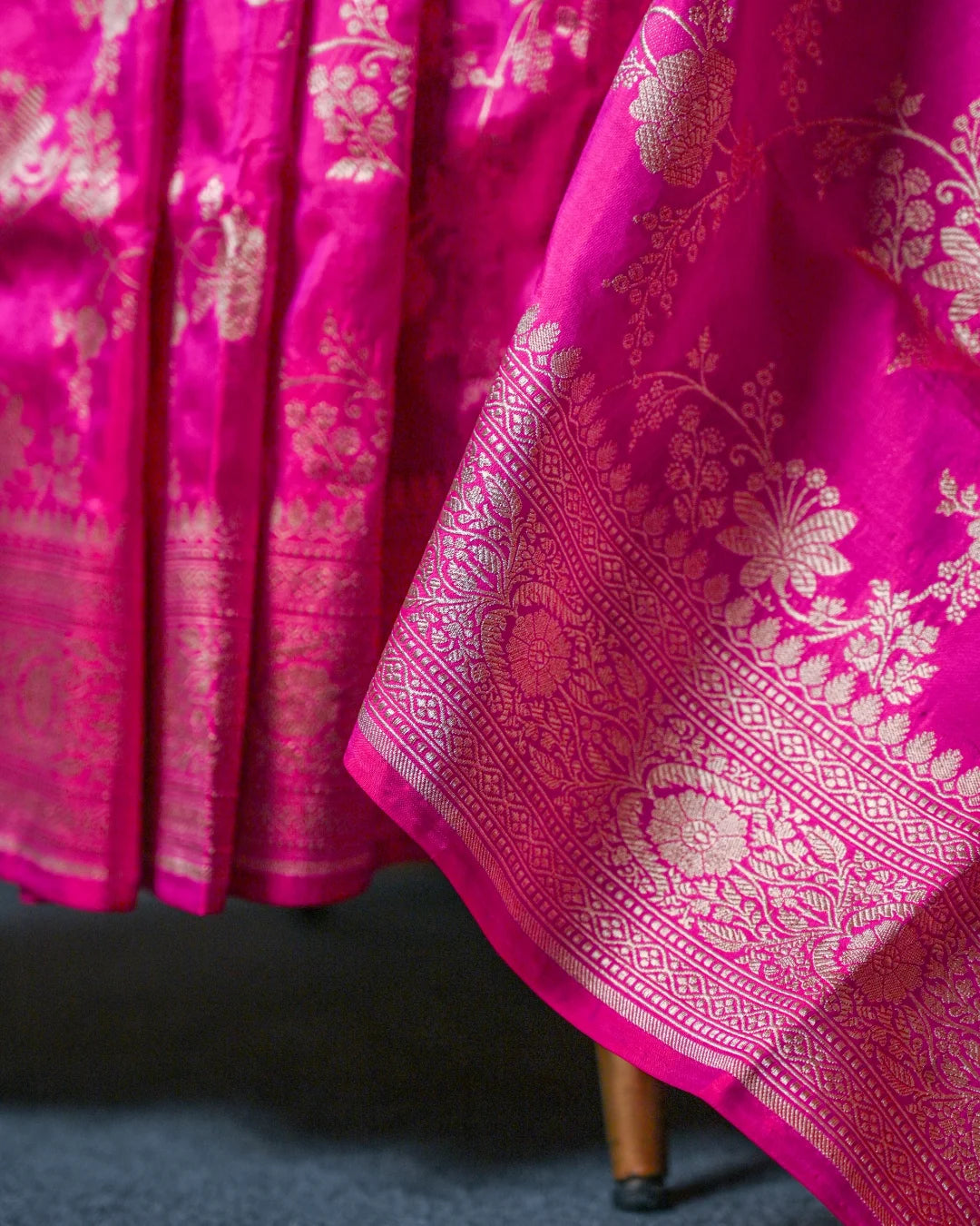 Rani Pink Banarasi Katan Silk Saree