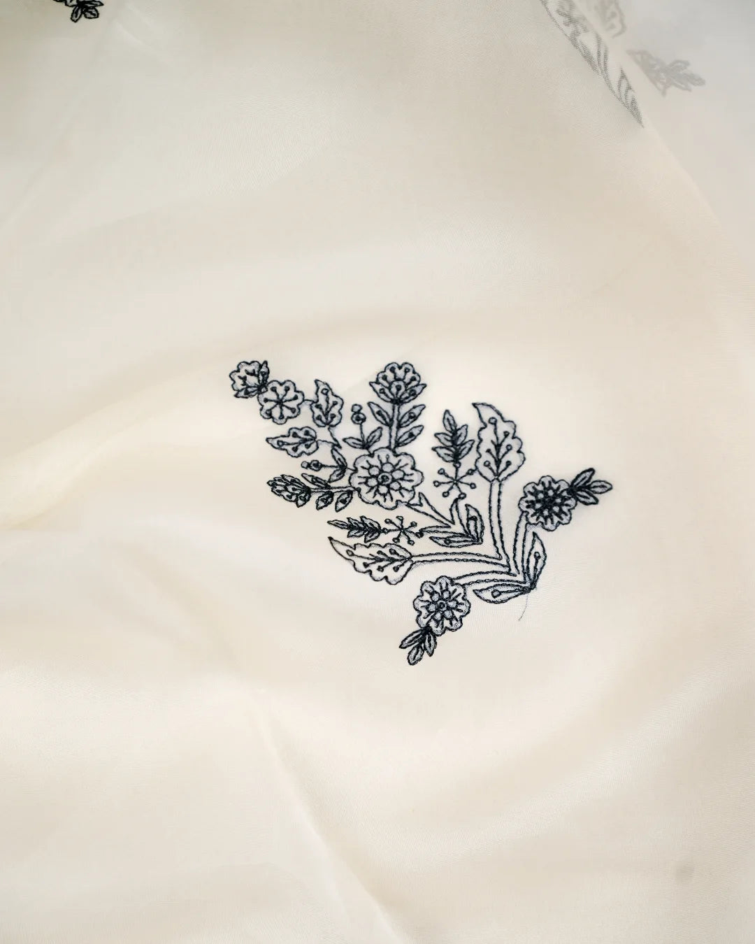 Organza Silk Embroidered Unstitched Suit Set with Dupatta