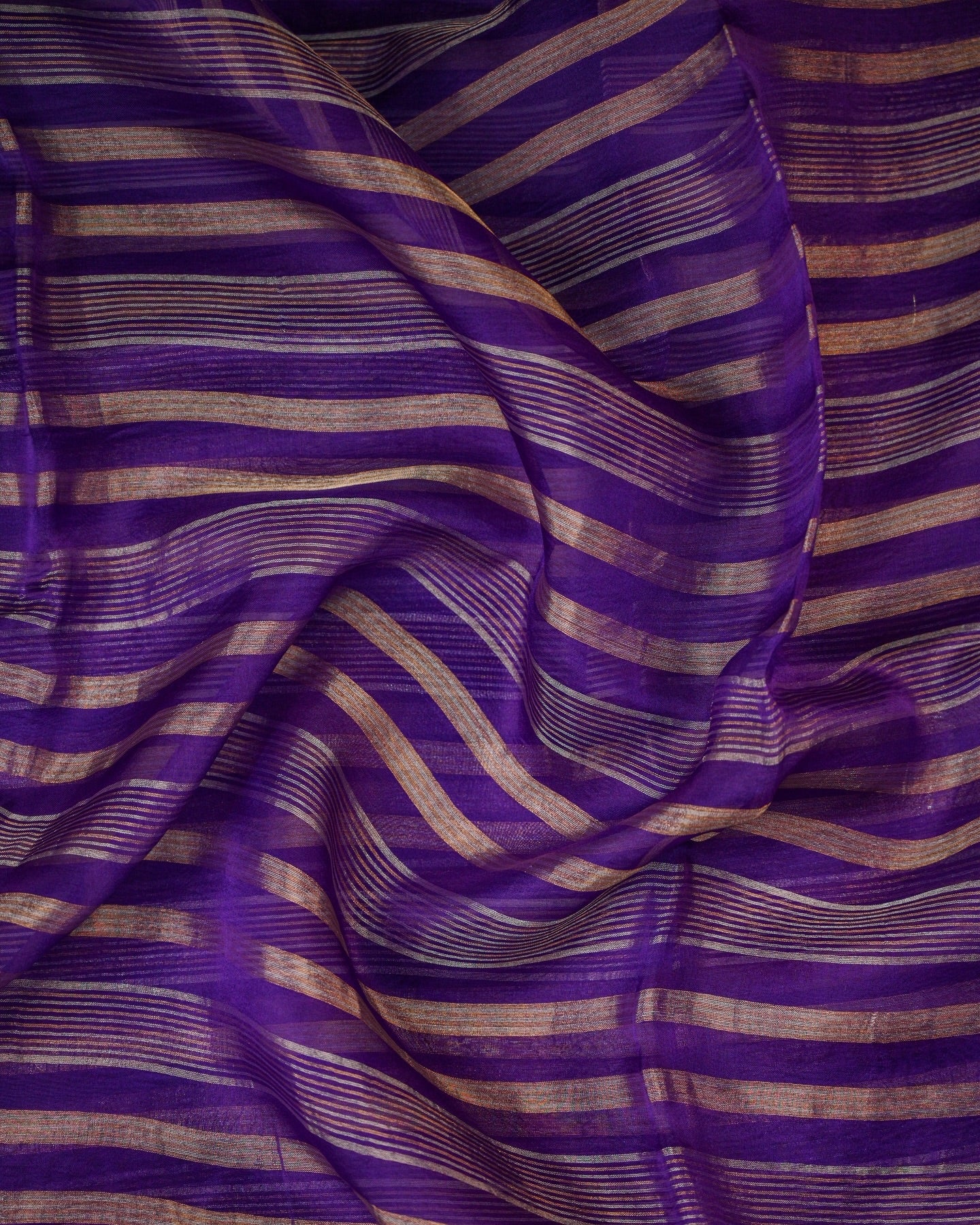 Silk Organza Striped Saree