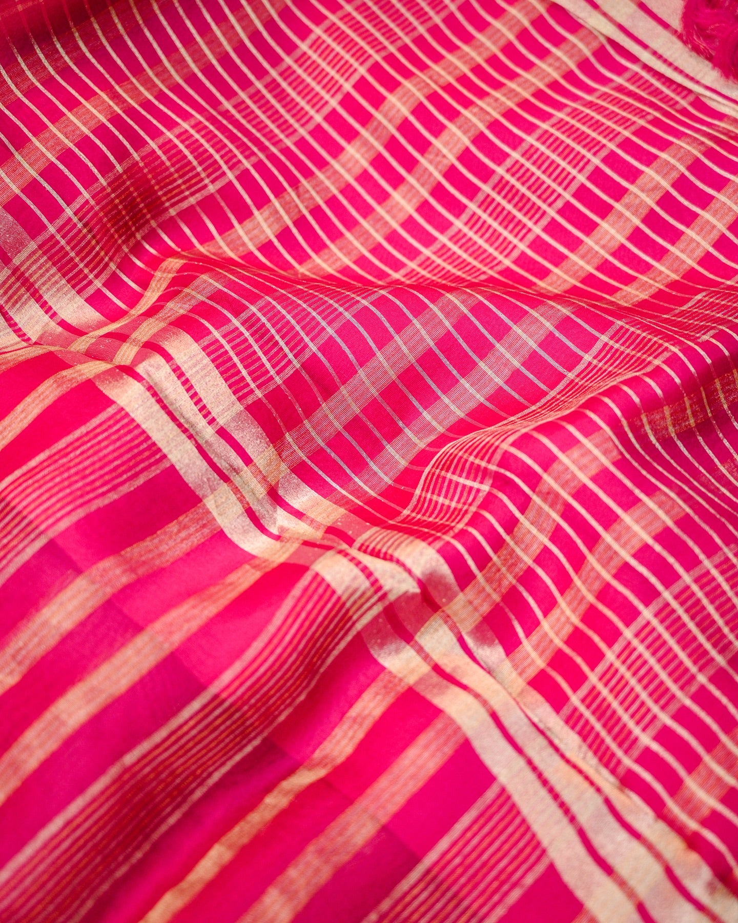 Silk Organza Striped Saree