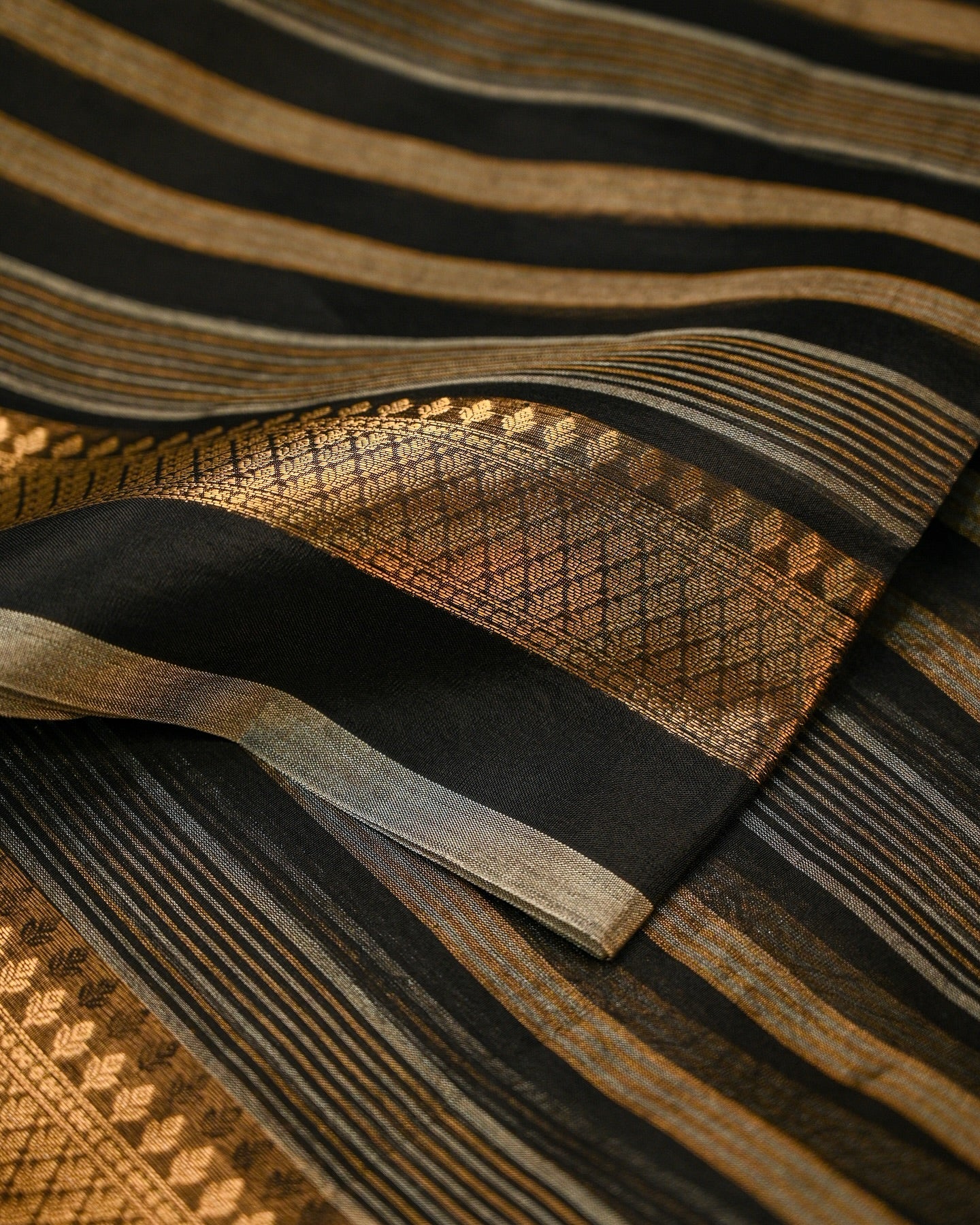 Silk Organza Striped Saree