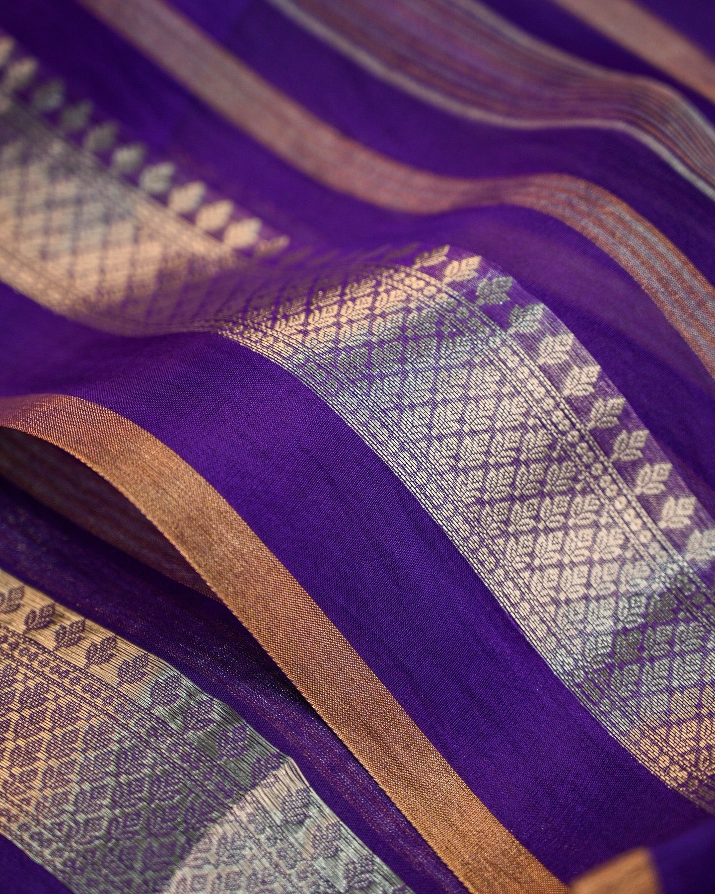 Silk Organza Striped Saree