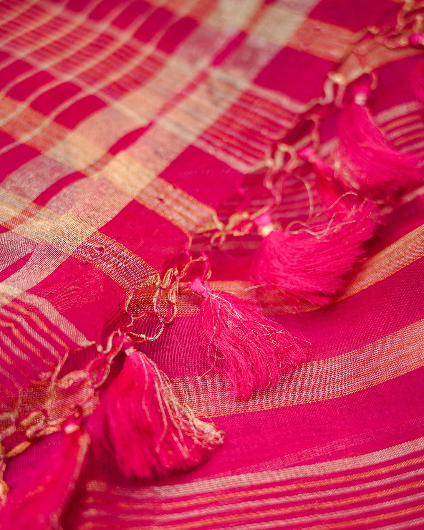 Silk Organza Striped Saree
