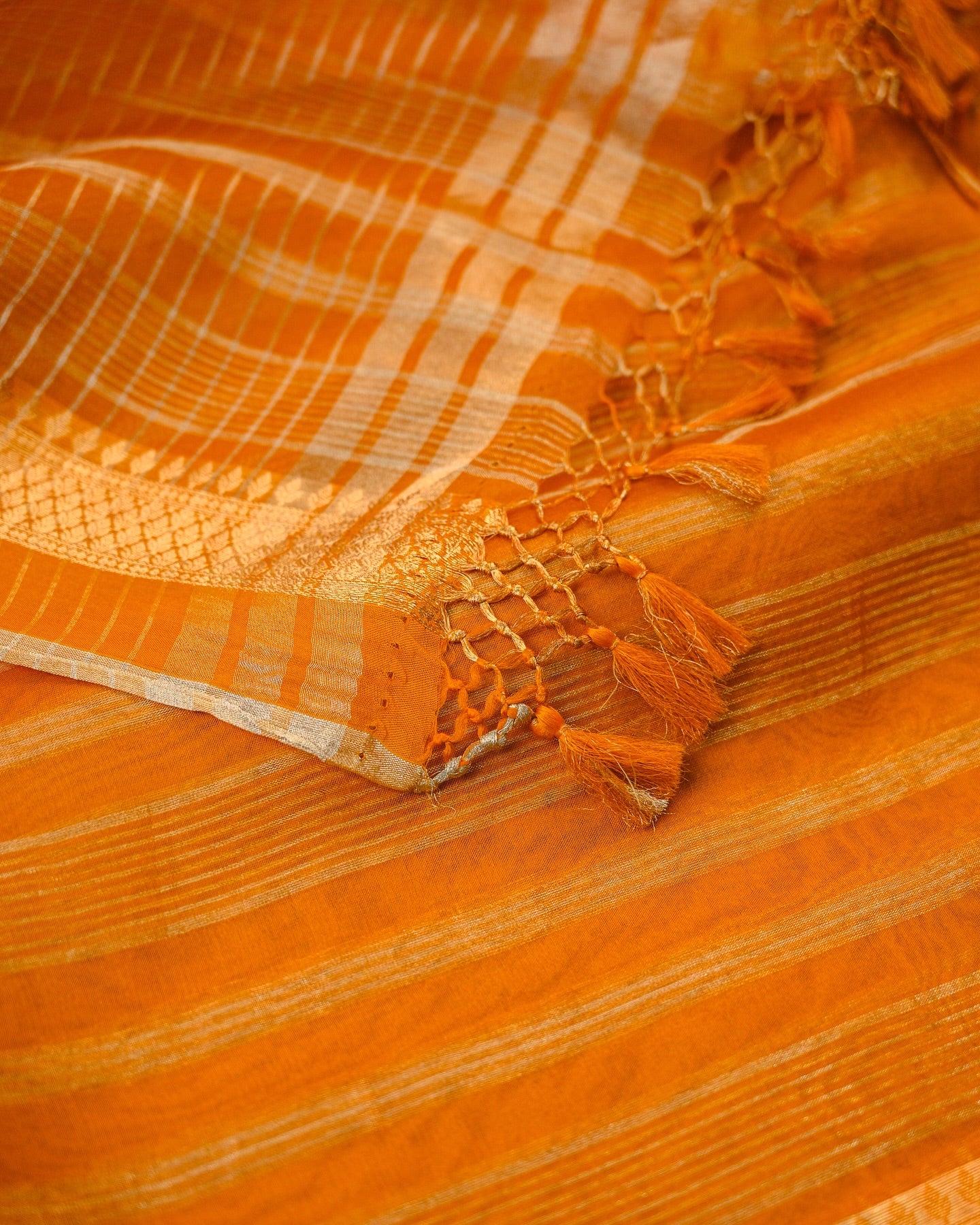 Silk Organza Striped Saree