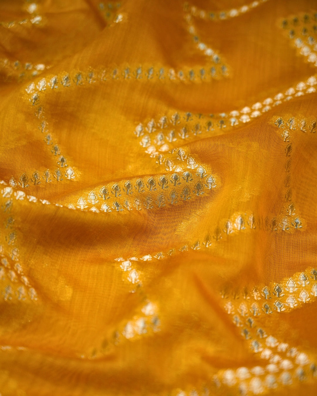 Mustard Yellow Liva Silk Excel Jacquard Saree