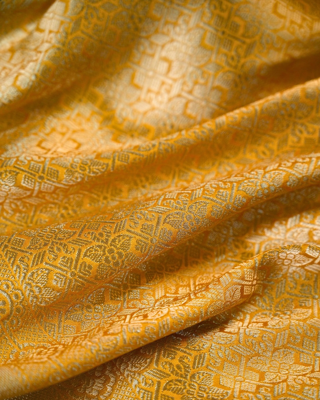 Mustard Yellow Liva Silk Excel Jacquard Saree